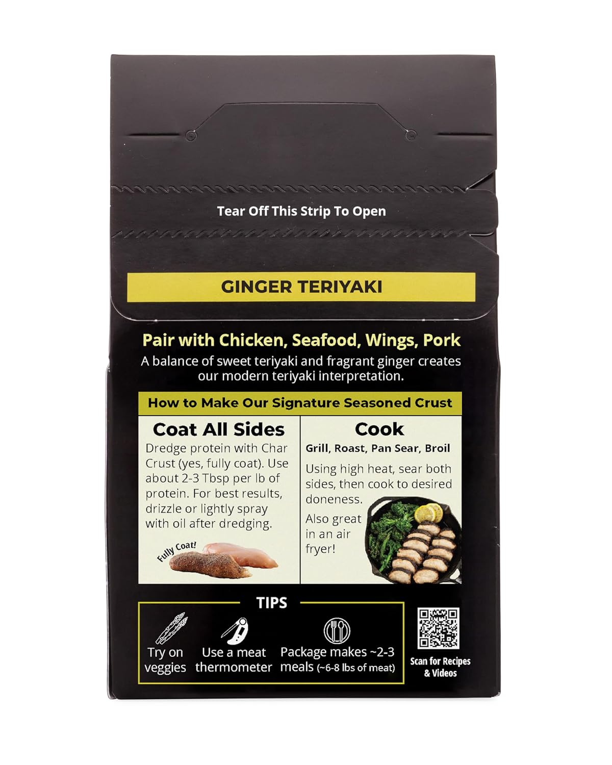 Char Crust Dry-Rub Seasonings Original Hickory Grilled | All-in-one seasonings | Perfect for Steaks, Burgers, Ribs, Tuna | Signature Crust that Seals in the Juices, 4 Ounce (Pack of 6)