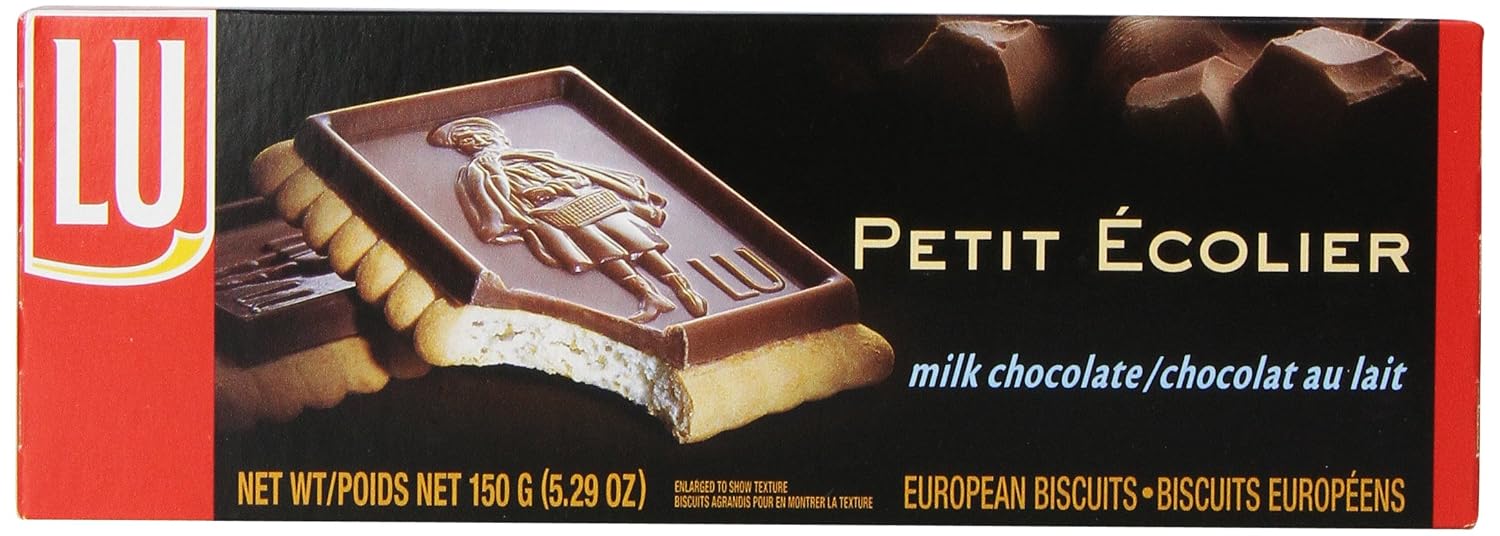 Lu Petit Ecolier European Milk Chocolate Biscuit Cookies, 5.29 oz | 6 Cookies Per Pack, Individually Wrapped
