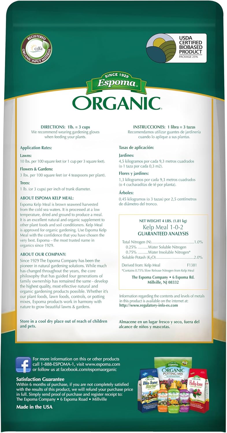 Espoma Organic Kelp Meal 1-0-2 Plant Food and Soil Conditioner