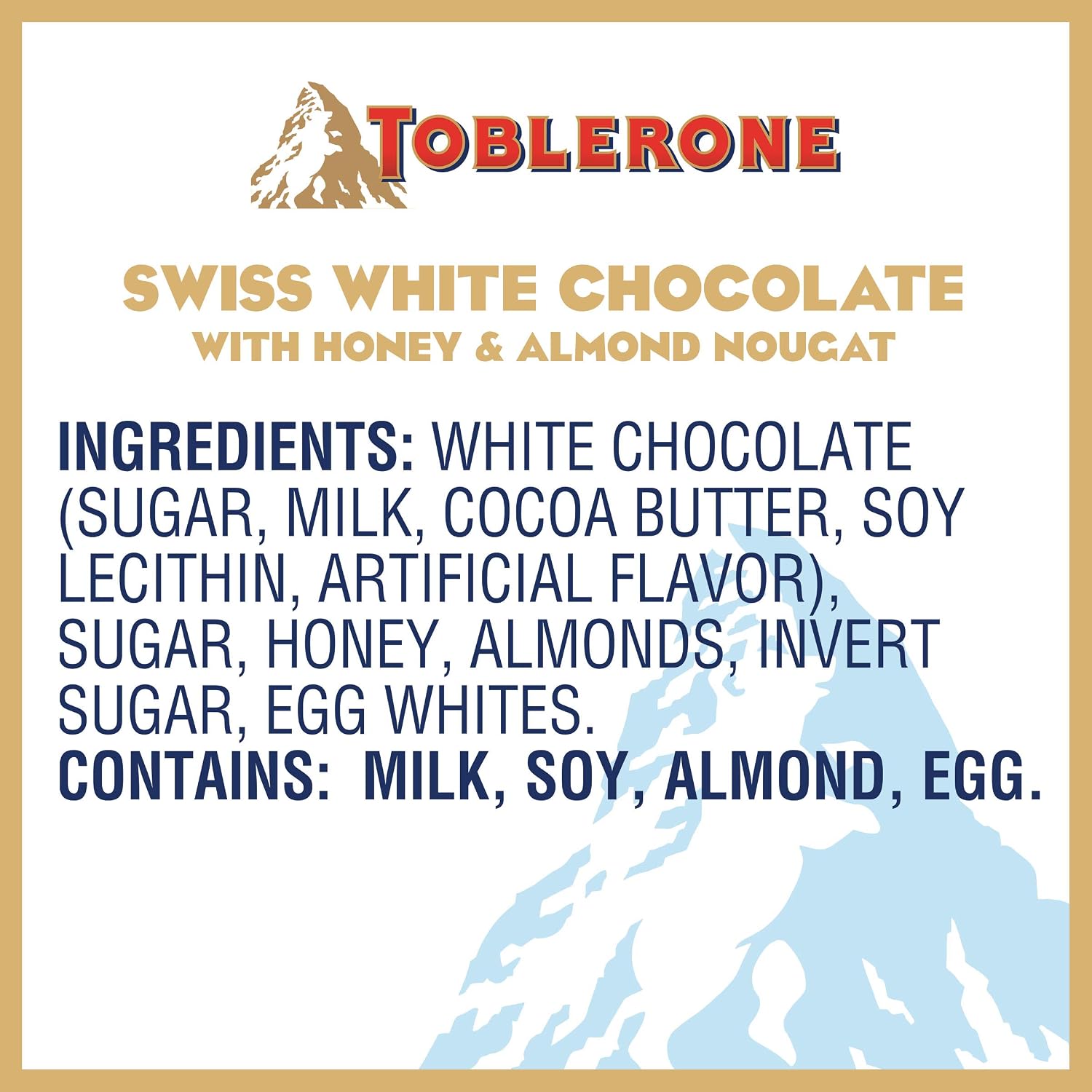 Toblerone White Chocolate, 3.52-Ounce Bars (Pack of 12)