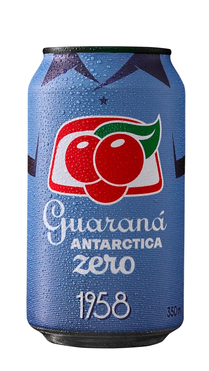 Guaraná Antarctica Zero, The Brazilian Original Guaraná Soda, Zero Sugar, 11.83 fl oz (Pack of 12) - Packaging May Vary