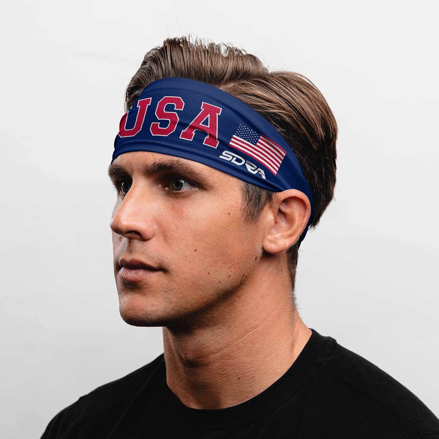 Suddora Country Flag Headbands, Wide National Flag Headbands for Sports Events, Non-Slip Fabric Sweatbands for Soccer, Tennis, Workout, Costume