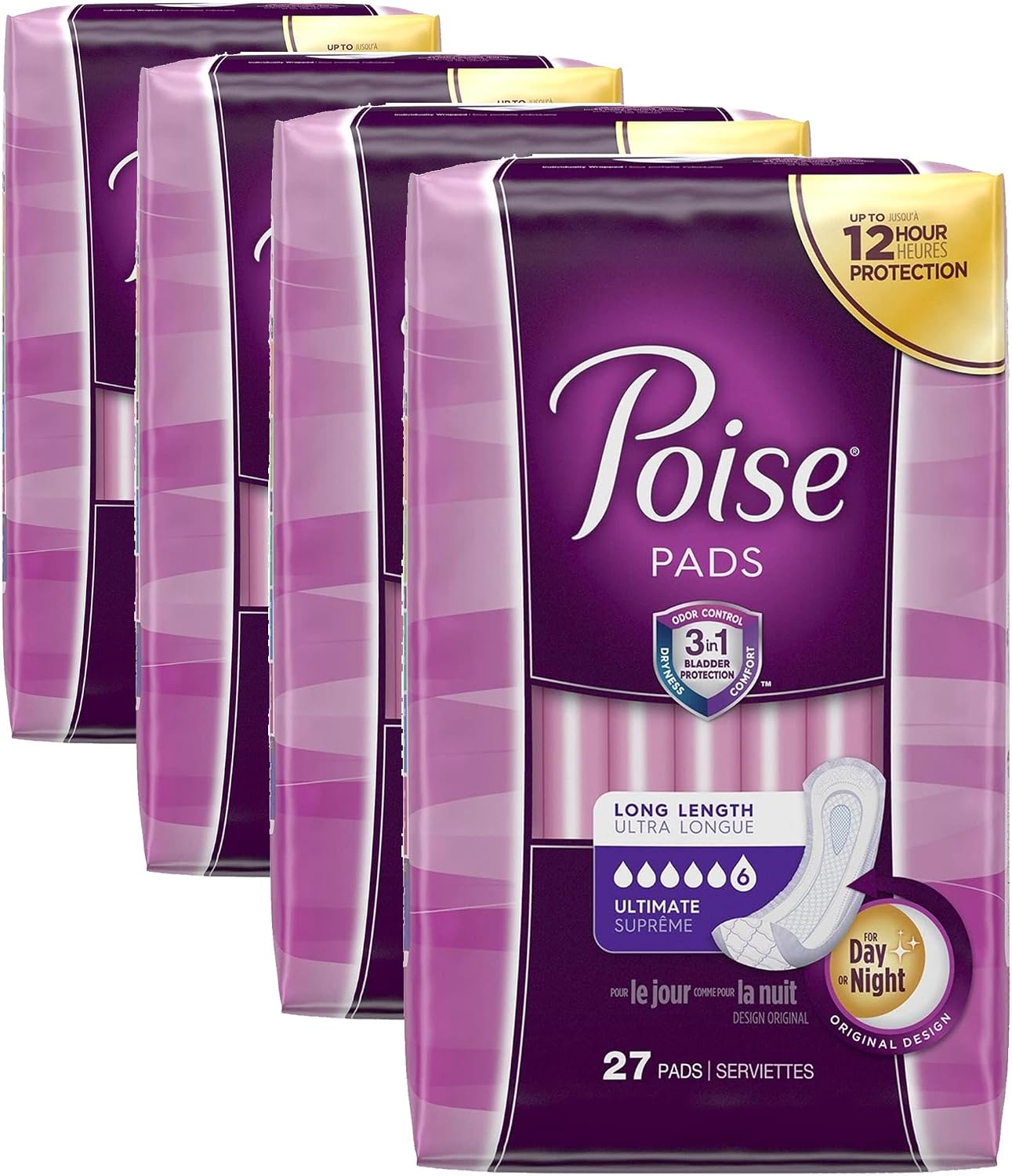 Poise Ultimate Long Pads,27 Count (Pack of 1)