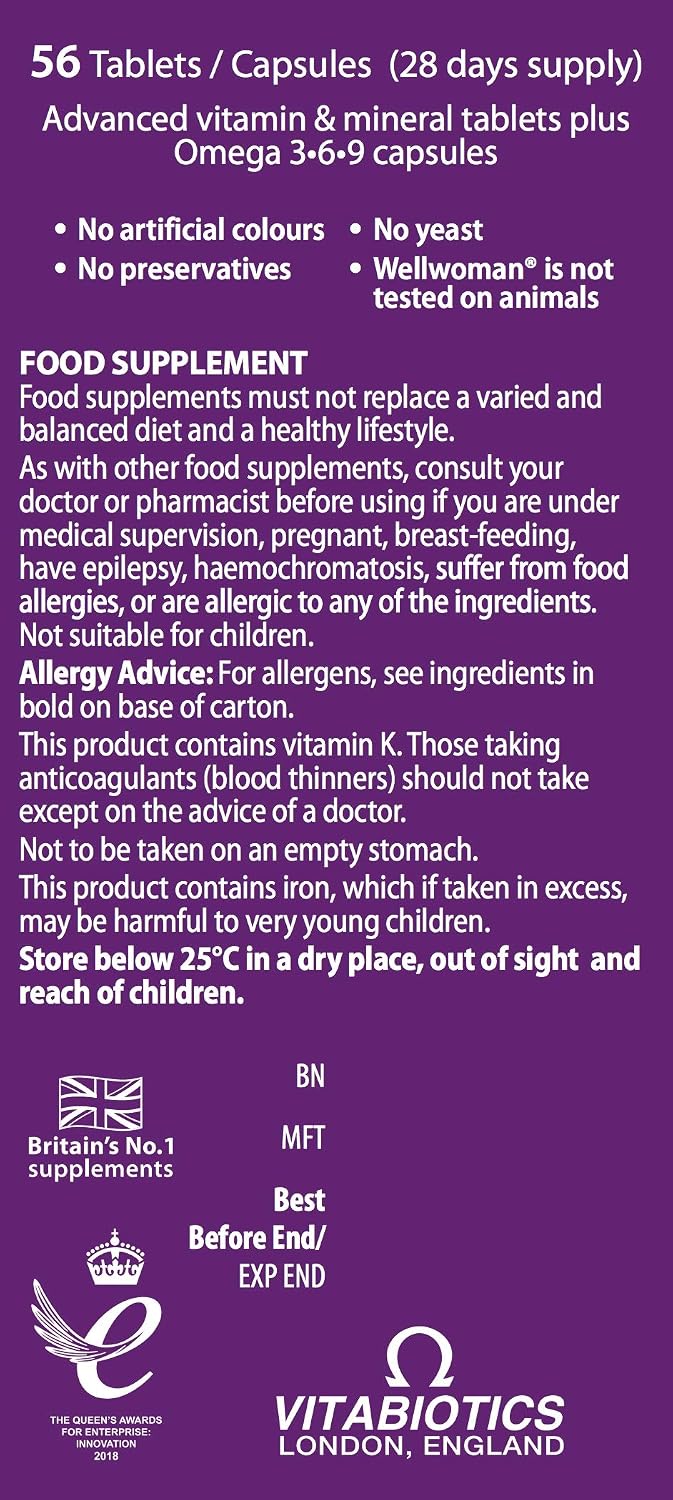 Vitabiotics Wellwoman Plus Tablets 56 Capsules