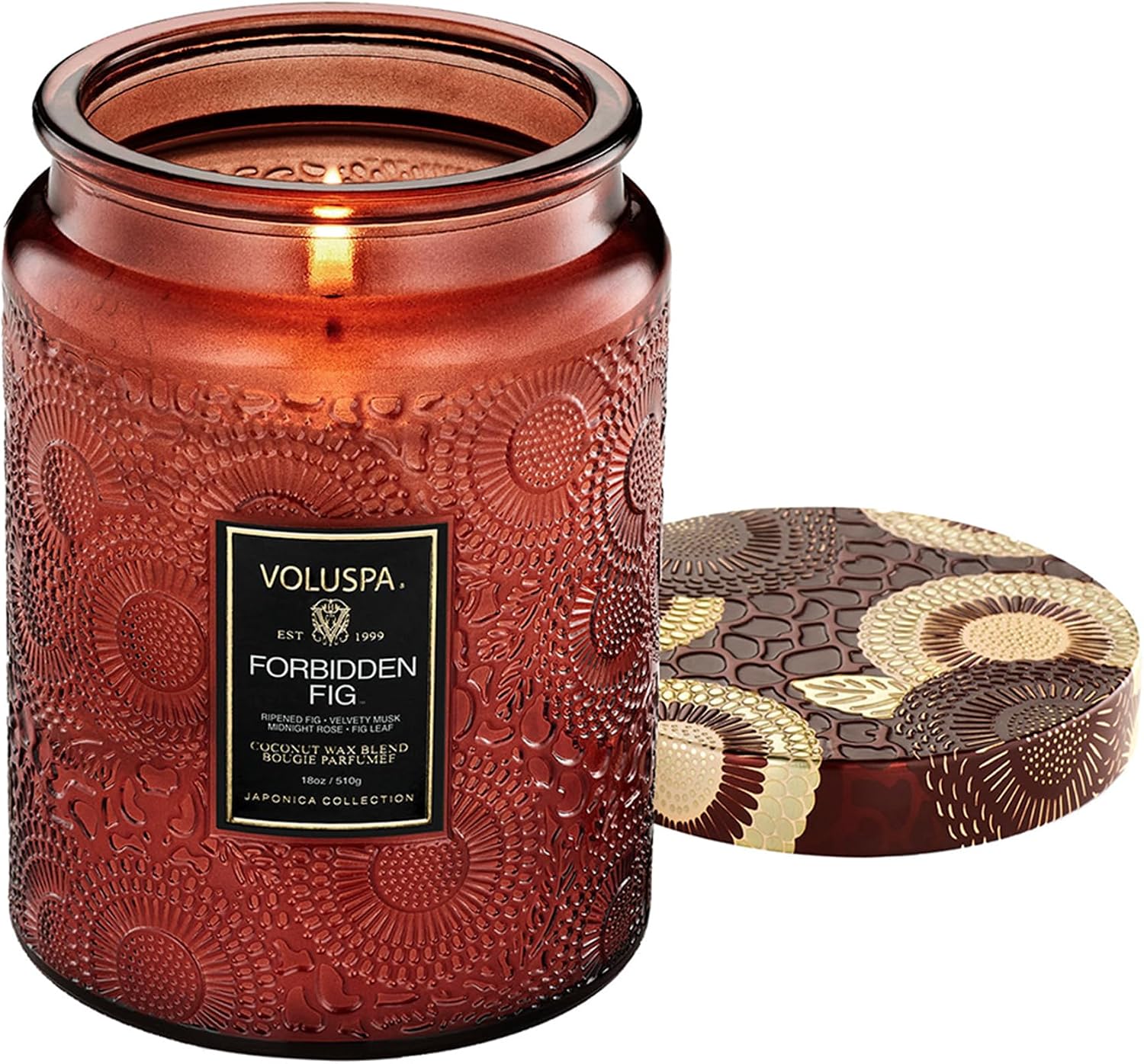 Voluspa French Cade Lavender Large Scented Candle Jar 18 Oz, 100 Hr Burn | Coconut Wax Blend in Decorative Glass, Clean Even Burn, USA Handcrafted Gift for Hosts, Fragrance Lovers & Relaxed Rooms