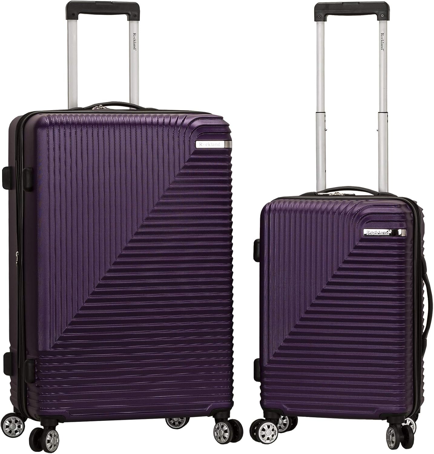 Rockland Star Trail Hardside 2 Piece Expandable Spinner Wheel Luggage Set, (20"/24"/28"), Champagne