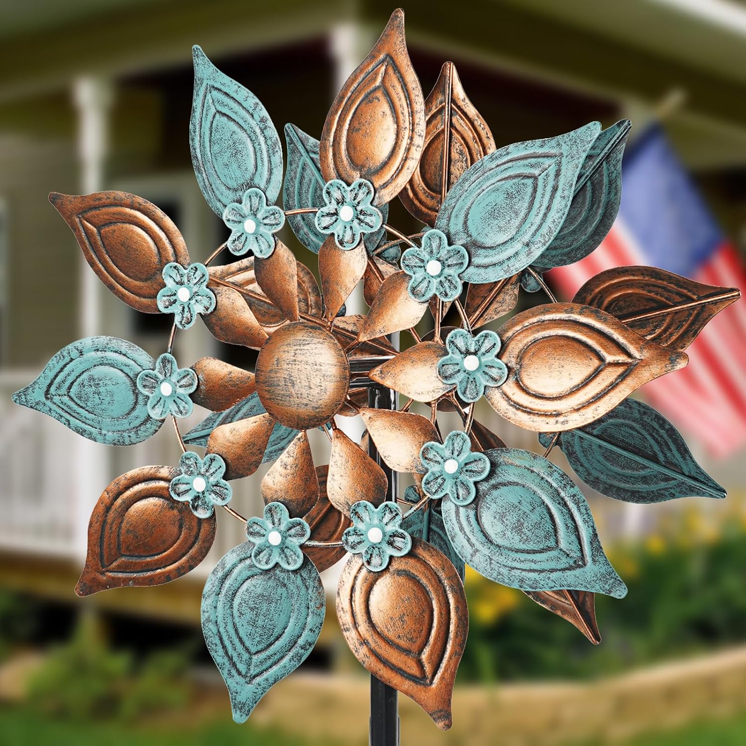 DECOROCA Kinetic Wind Spinners Outdoor - Large Metal Wind Sculptures