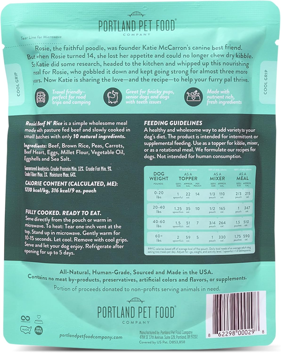 Portland Pet Food Company Fresh, Human Grade Dog Food Topper & Meal 5 Pack