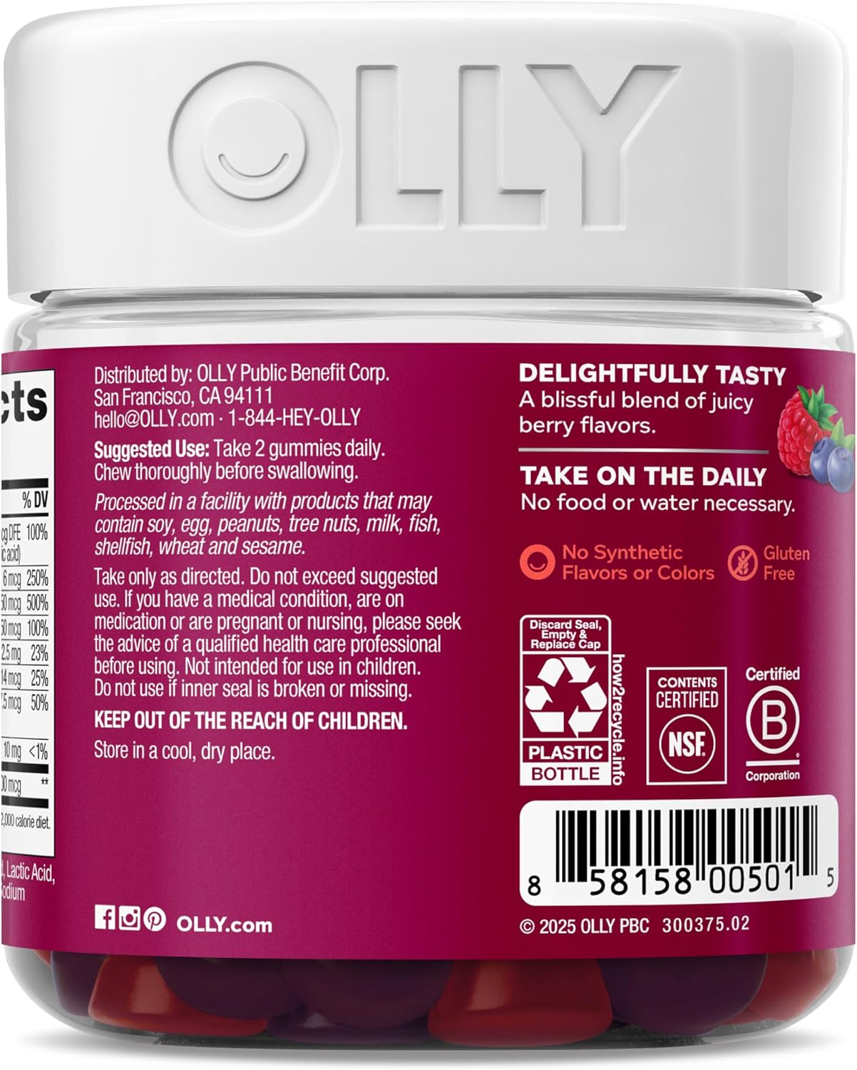 OLLY Women's Multivitamin, Supports Overall Wellness,* Biotin - 90 Count