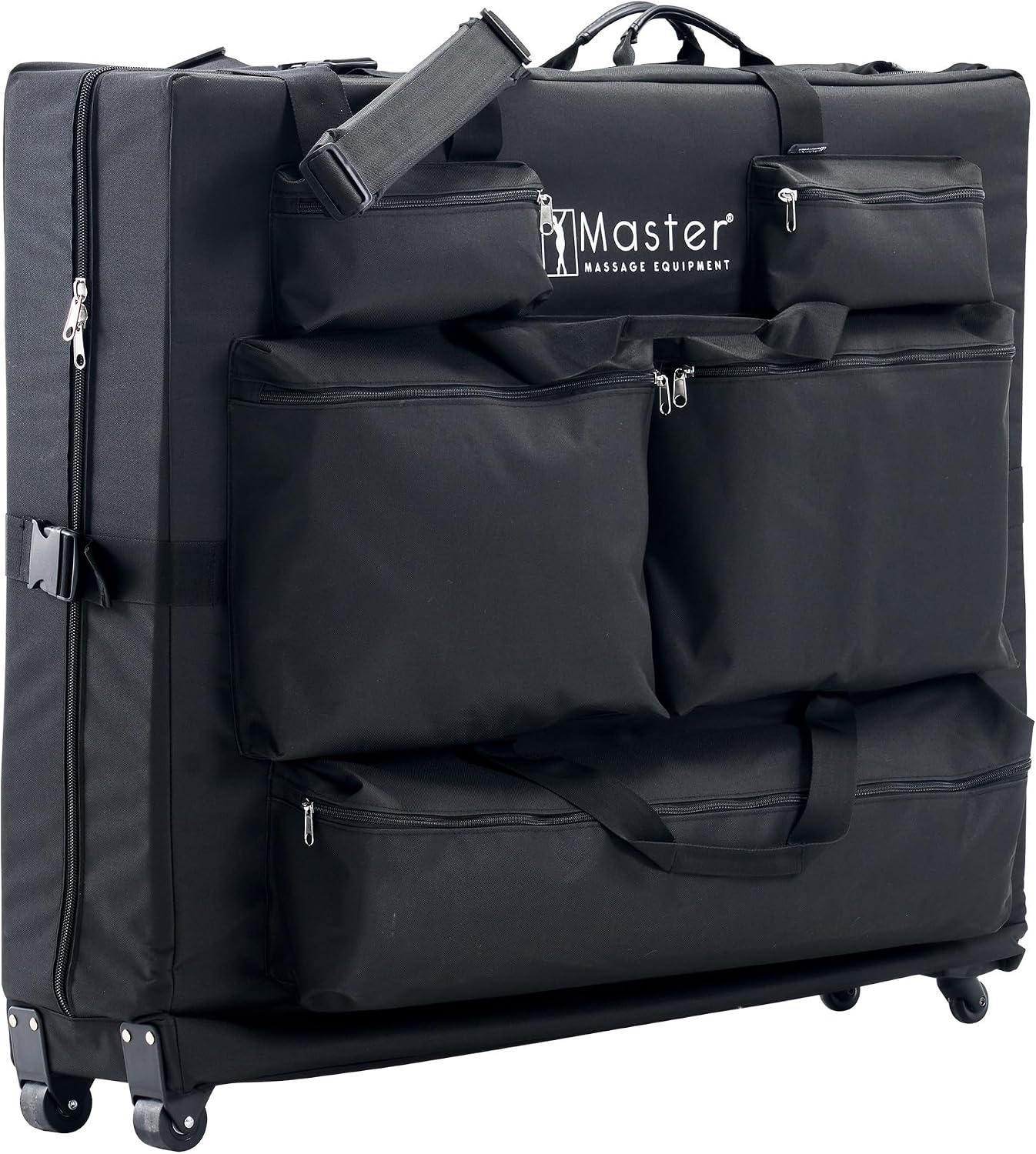 Master Massage Luggage Style Wheeled Massage Table Carrying Case 27” to 32” Width Folding Massage Table- Black