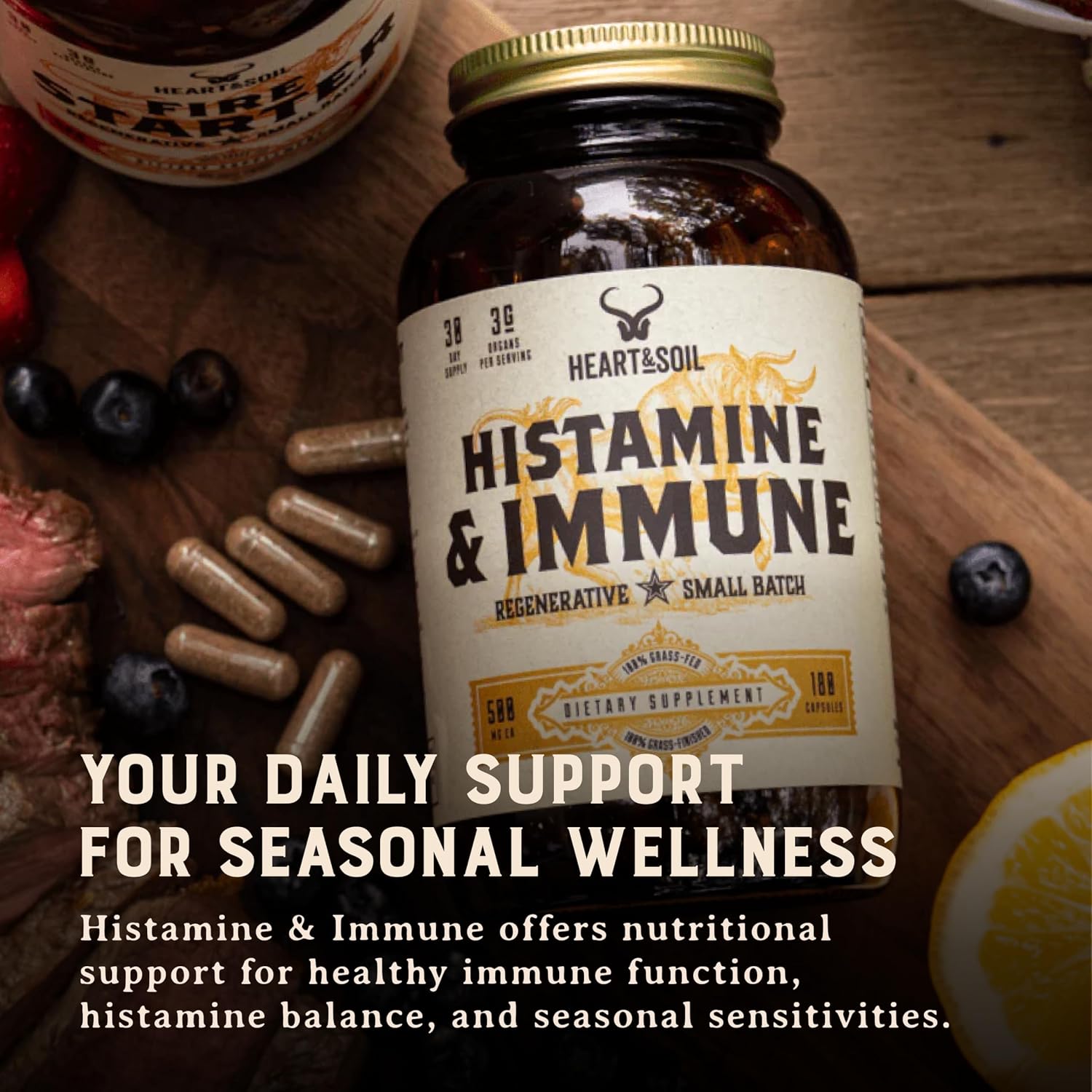 HEART & SOIL Histamine & Immune Support, 180 Capsules