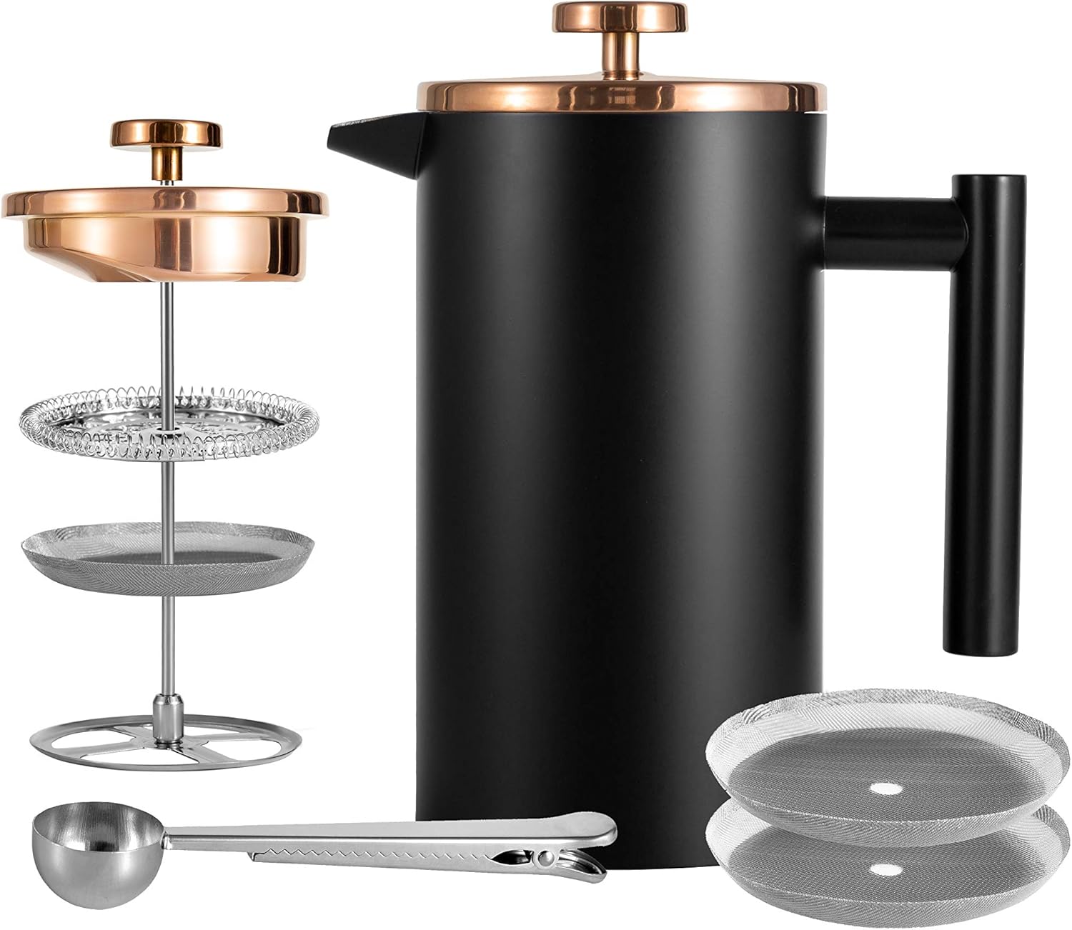 Black French Press Stainless Steel 34oz