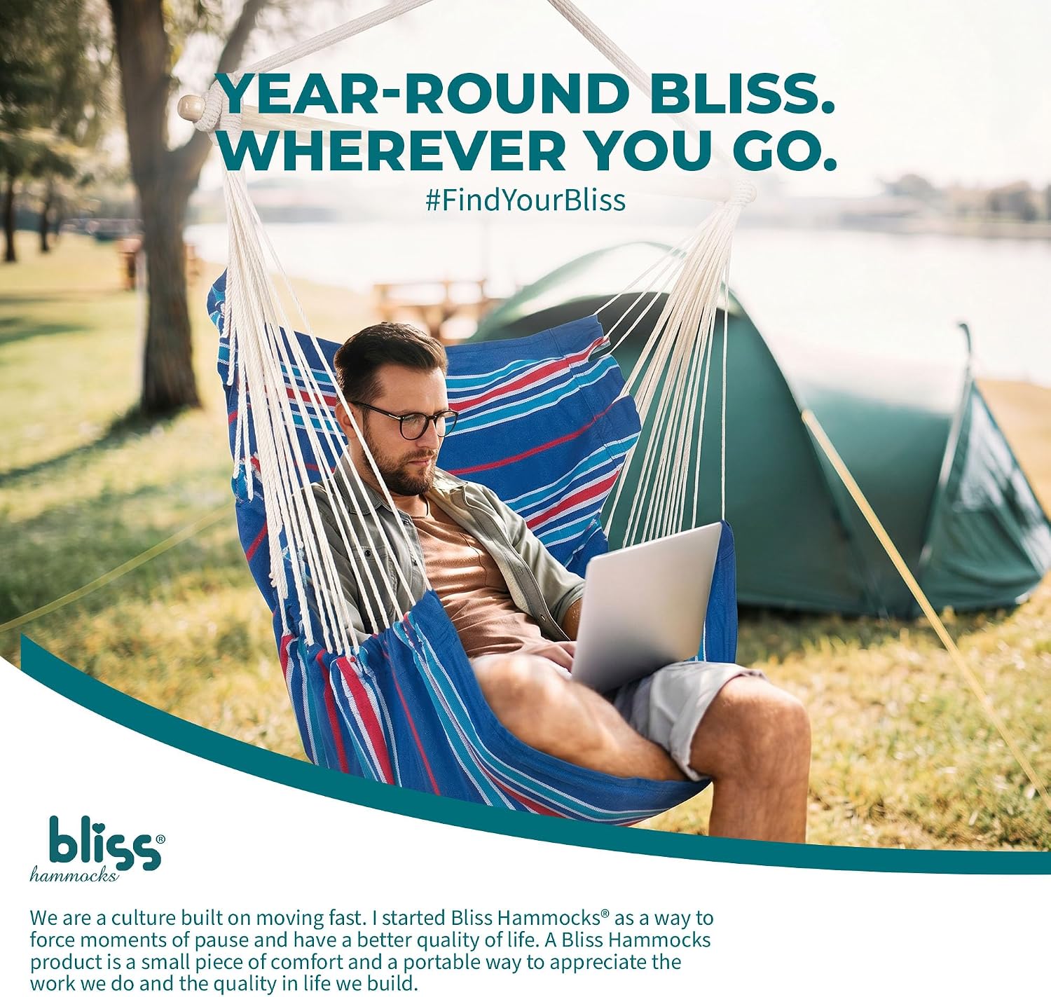 Bliss Hammocks BHC-412NT Island Rope Hammock Chair, Eco Friendly & Hand Woven, Varnish Coated 40 Inch Wood Spreader, Easy to Hang w/Included Hanging Kit, Supports up to 265 pounds, Natural Rope