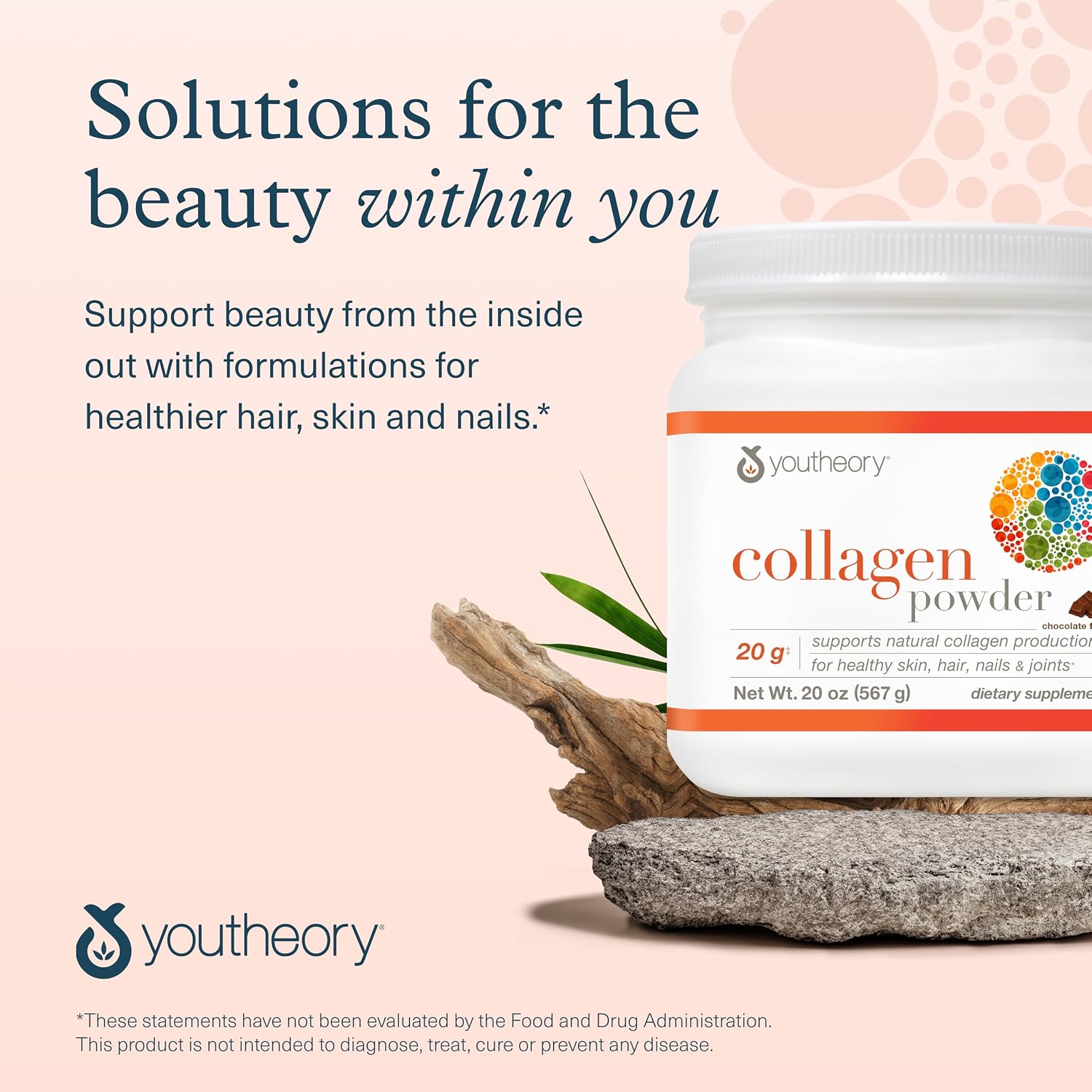 Youtheory Collagen Powder, 20g, Unflavored, 10 oz, 12-Day Supply