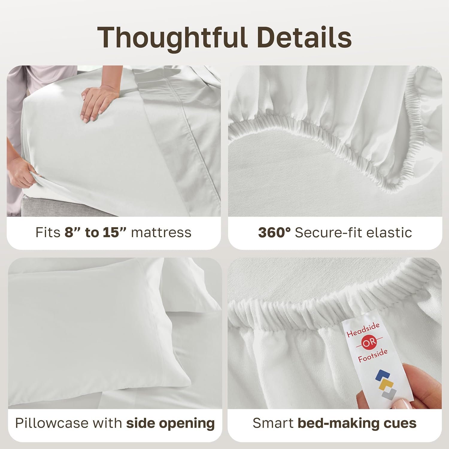 California Design Den Luxury 600 Thread Count Full Size Sheet Sets, Seafoam | 100% Cotton Sateen Backed by Good Housekeeping Seal, Soft & Smooth, 16" Deep Pocket, All-Around Elastic, Durable, Easy Care