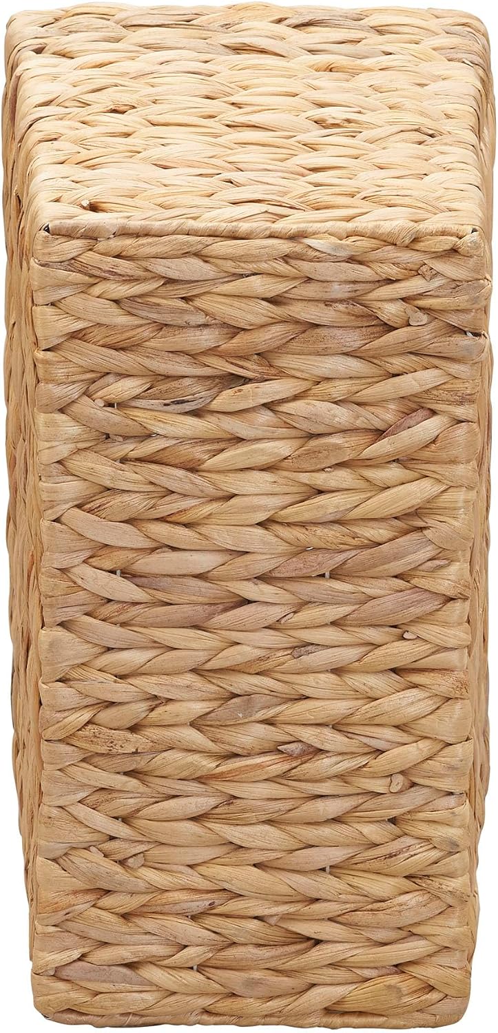 Household Essentials Wicker Magazine Rack, Handwoven Seagrass, Strong Metal Wire Frame, Built-In Handle and Divider, Lightweight, Contemporary, Great for Puzzle Books, Mail and More, Natural
