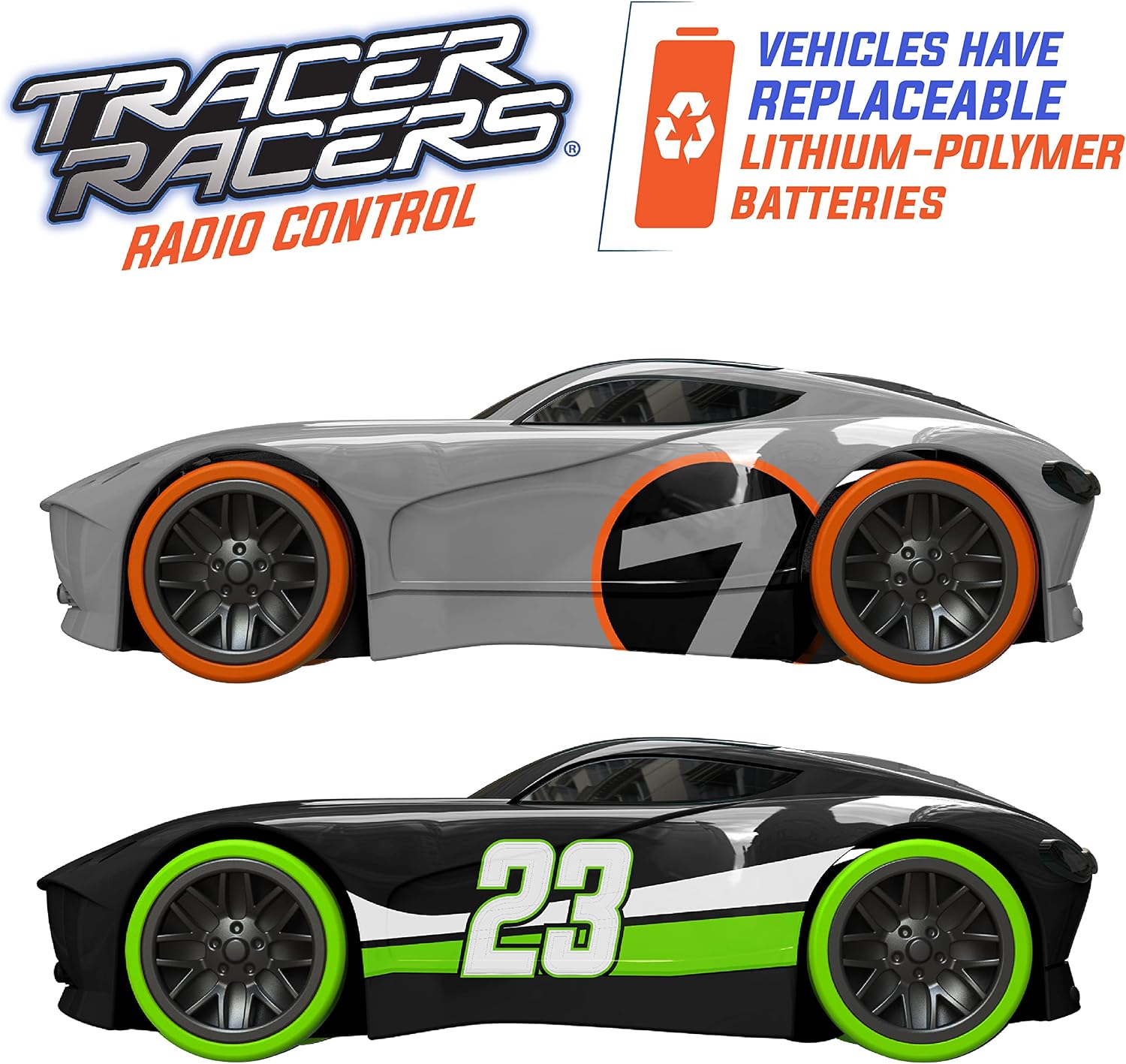 2.4 GHz Radio Control Remote Slot-Less, Cordless Racing Super Loop Speedway Track Set with Two Cars
