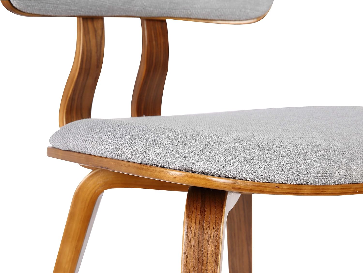 Armen Living Jaguar Dining Chair in Charcoal Fabric and Walnut Wood Finish,Charcoal/Walnut Finish 20D x 18W x 29H in