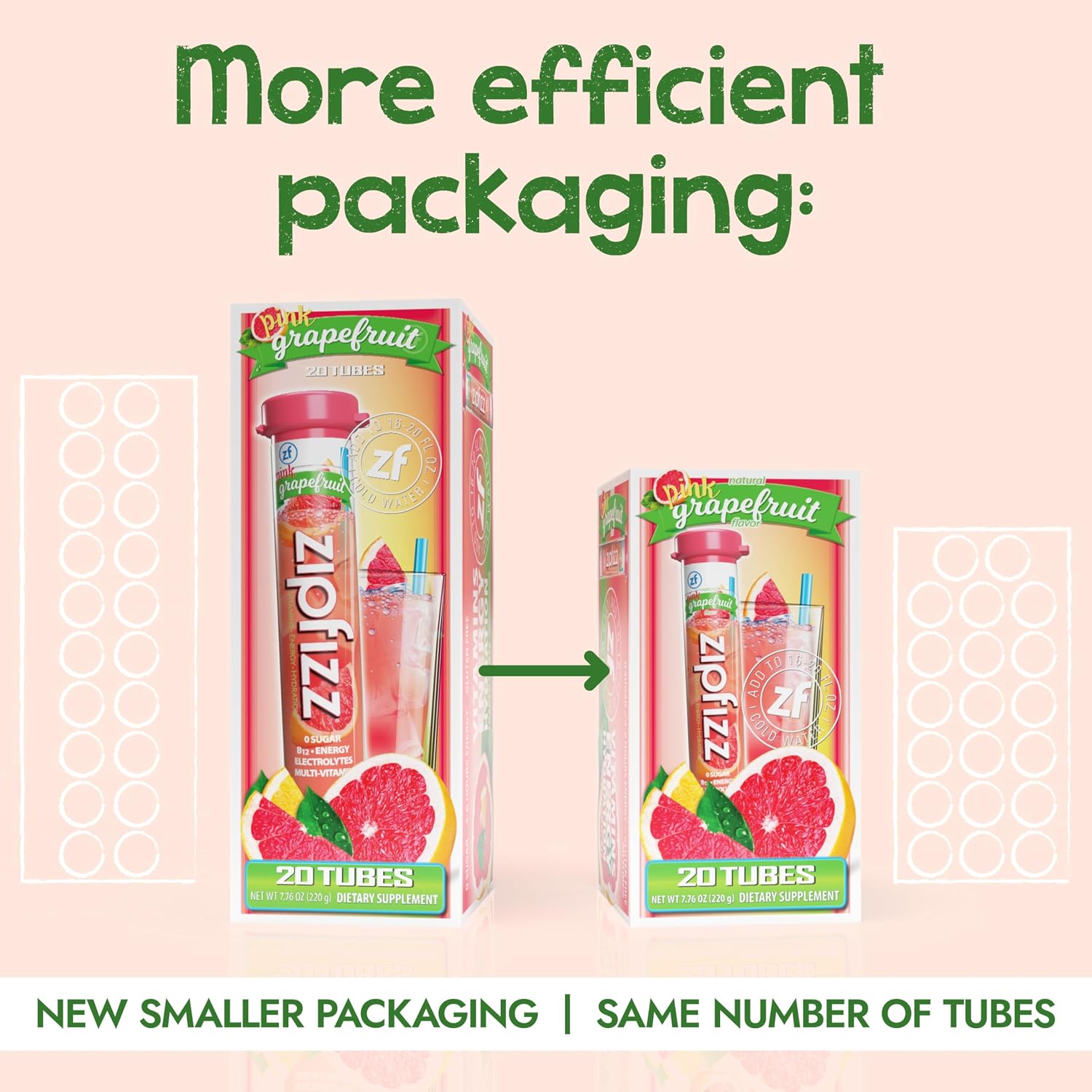 Zipfizz Energy Drink Powder, 20 Pack B12 Electrolyte - Pink Lemonade | Hydration tubes with vitamin drink benefits, 100mg caffeine, B12, electrolytes, & no artificial sugar for active lifestyle
