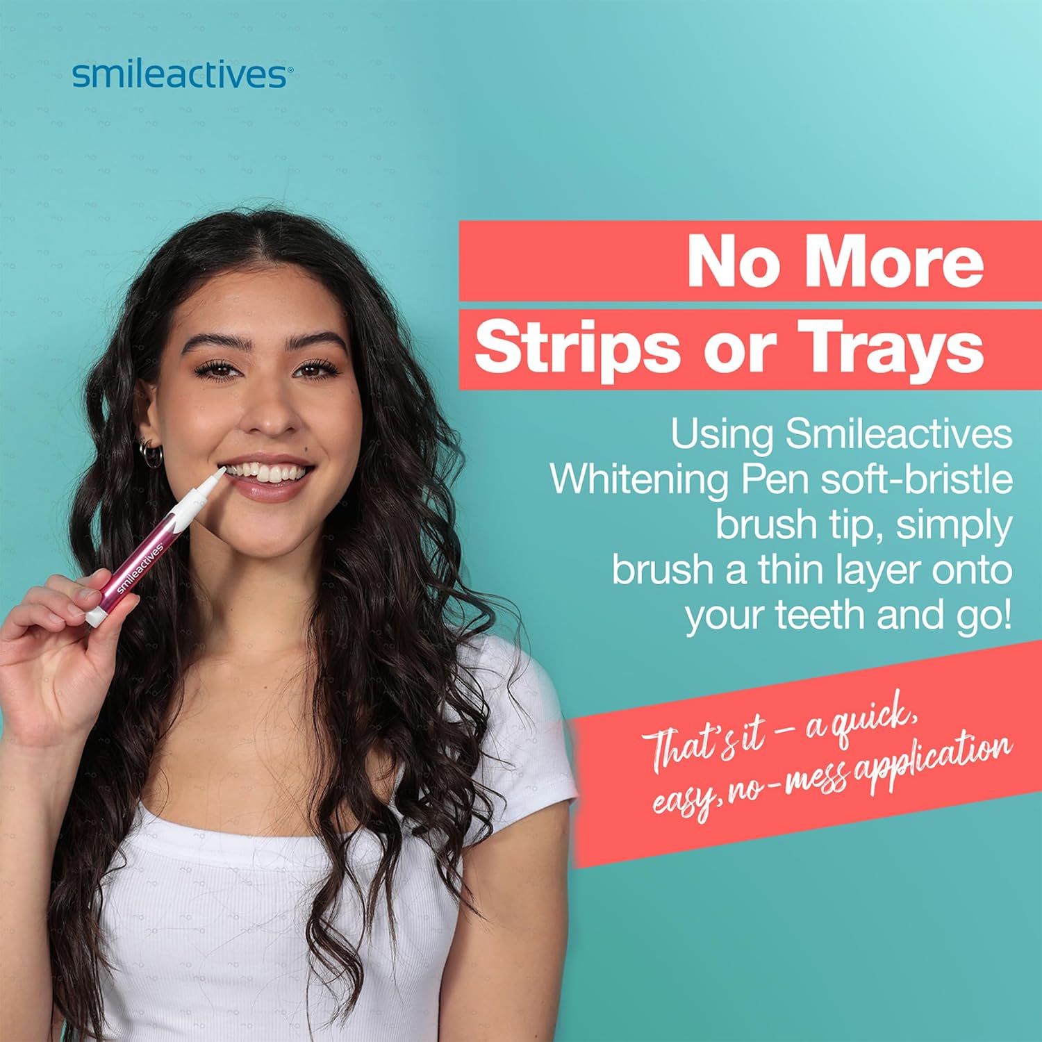 Smileactives Teeth Whitening Pen, Stain Remover Gel, Vanilla Mint, 2-Pack | Precision Brush-Tip Applicator, Dental-Grade Formula, Travel-Ready Design