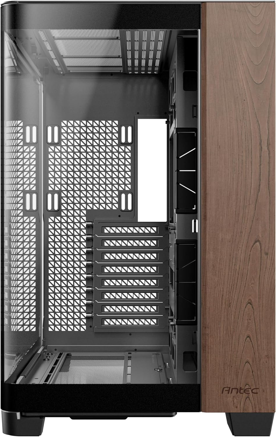 Antec C8 Wood, Fans not Included, Wooden Front Panel, Dual-Chamber Layout, Type-C, 360mm Radiator Support, Seamless TG Front & Side Panels, RTX 40 Compatible, Full-Tower E-ATX PC Case