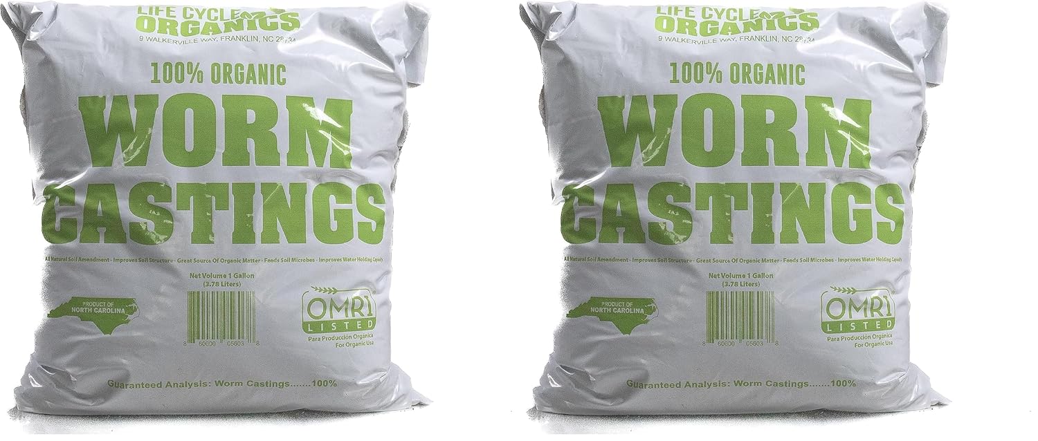 100% Organic Worm Castings 1 Gallon (approximatly 6lbs)