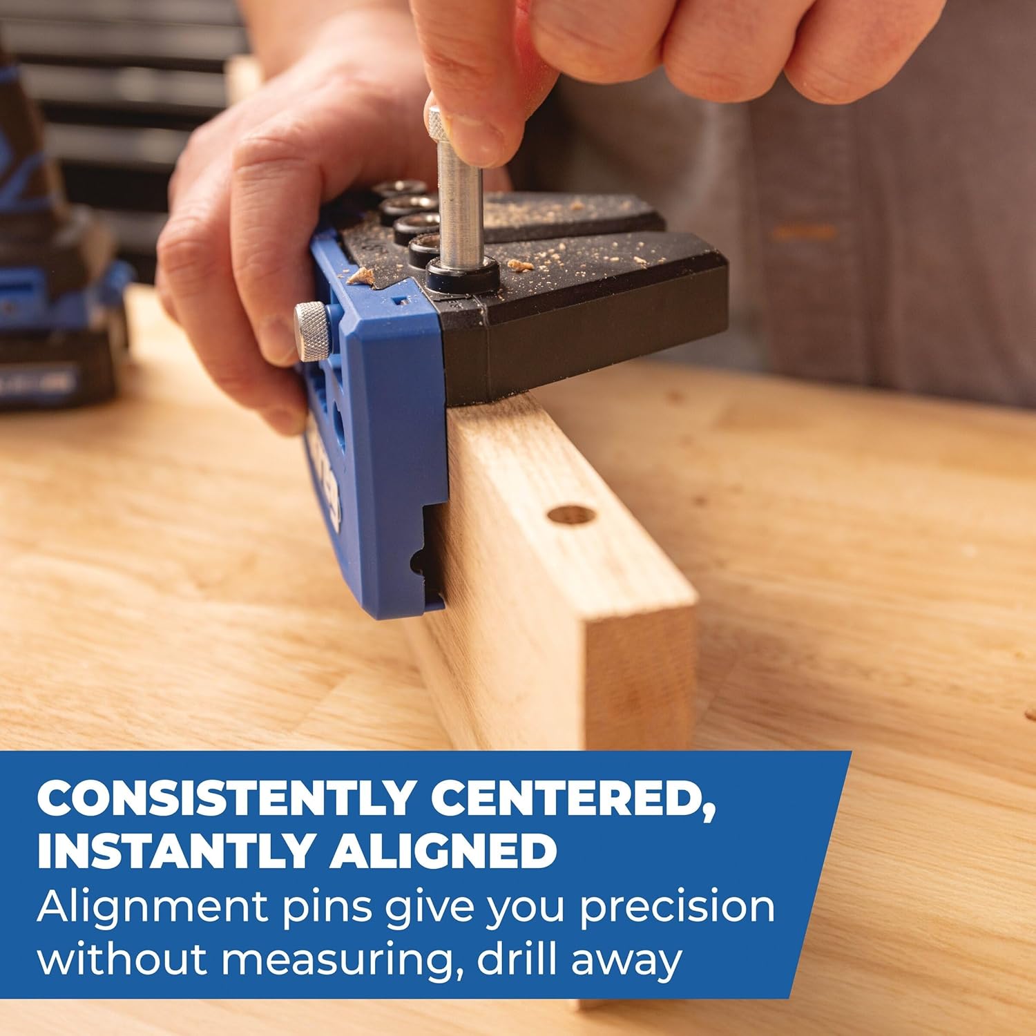Kreg Dowel Jig Kit - Doweling Guide Kit with Removable Drill Guides - No-Measure Doweling Jig for Benchtop and Workshop Projects - Cabinet Joint