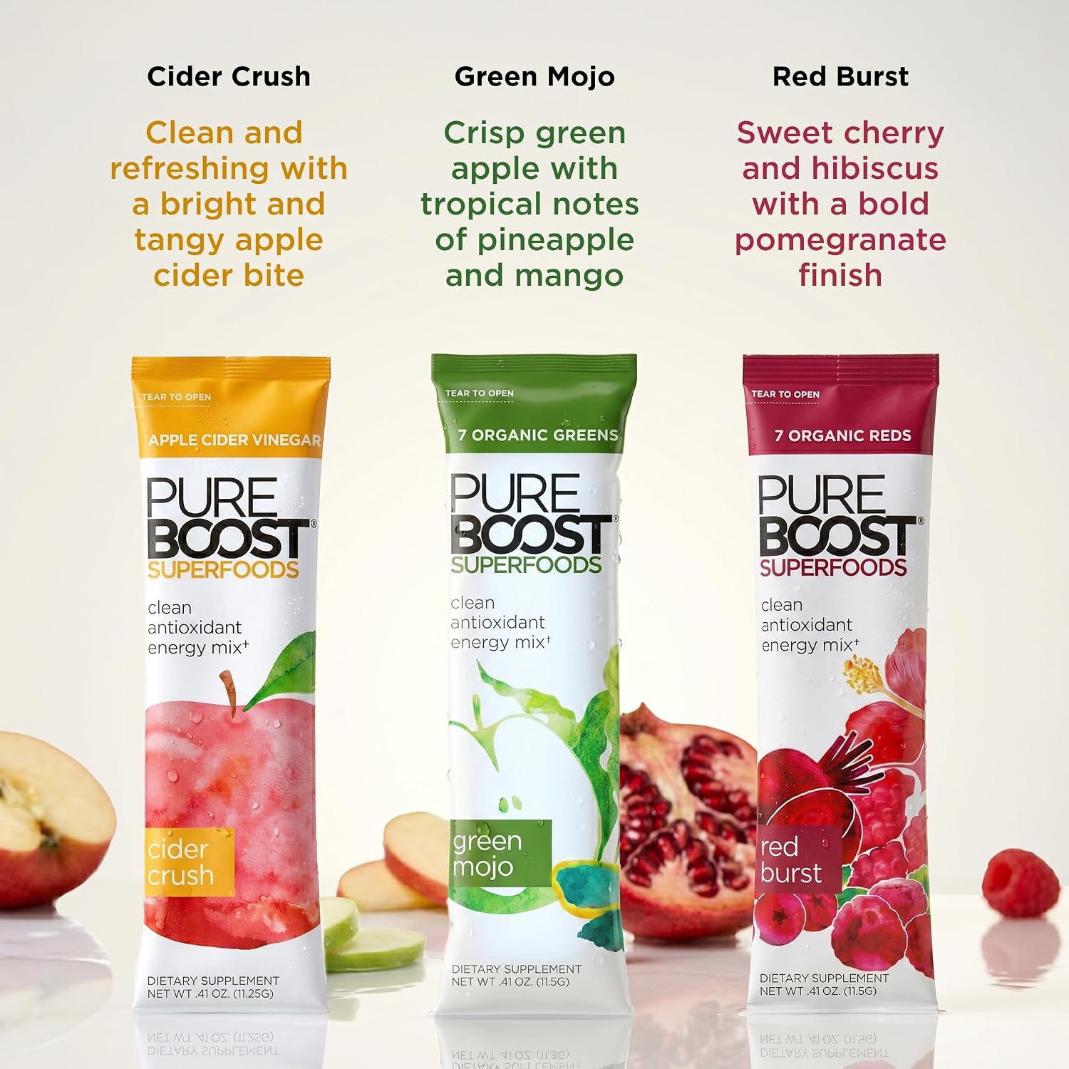 Pureboost Sugar-Free Clean Energy Booster Drink Mix, Citrus Sunrise 30ct | B12 vitamins, low sodium electrolytes & antioxidants. 25 vitamins and minerals. No sucralose.
