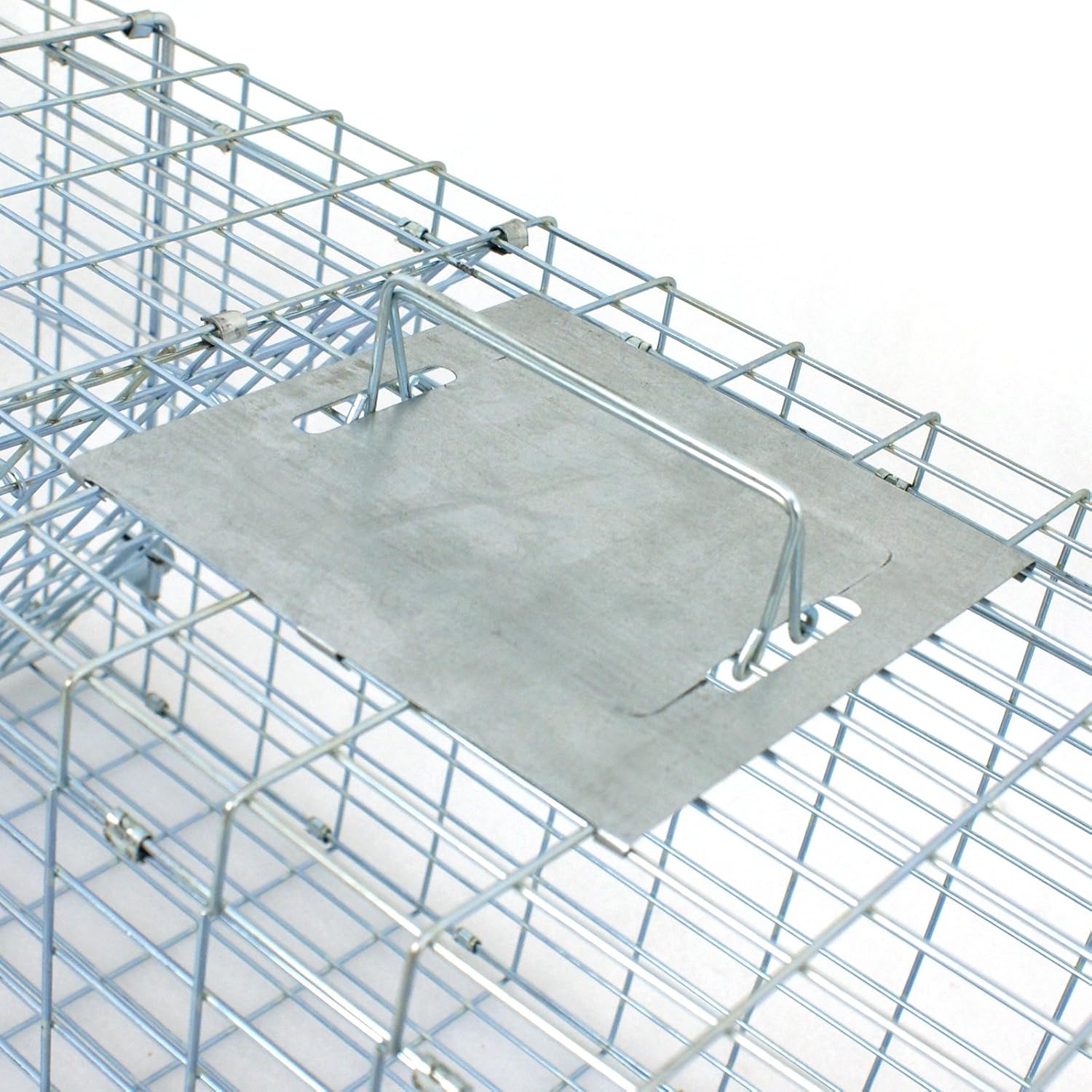24" x 7.5" x 8" Small Live Animal Trap Steel Cage Catch and Release One Door Humane Rodent Cage Trap for Little Rabbits/Stray Cats/Squirrel/Skunk/Mink/Opossum Outdoor Animals
