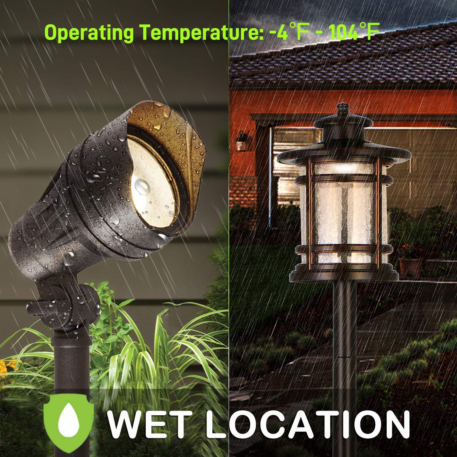 hykolity Low Voltage LED Landscape Kits, 12V-15V Pathway Flood Light Kits