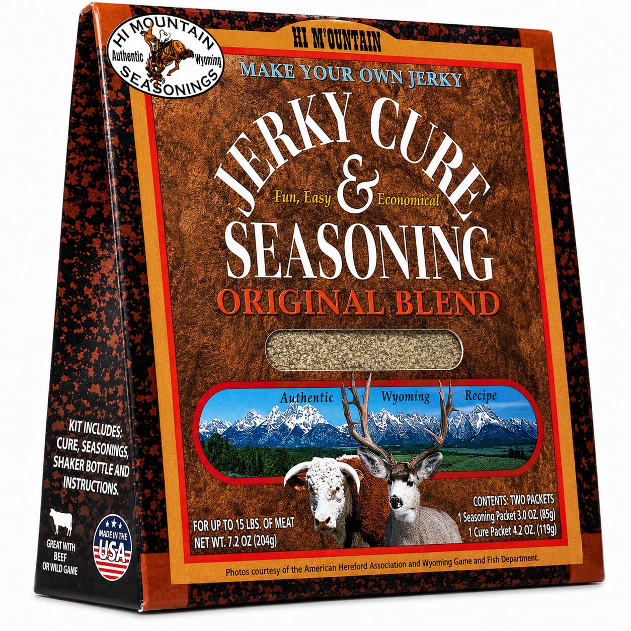Hi Mountain ORIGINAL BLEND Jerky Seasoning and Cure Kit | Beef & Venison | Classic savory flavor, perfect jerky seasoning for deer, elk