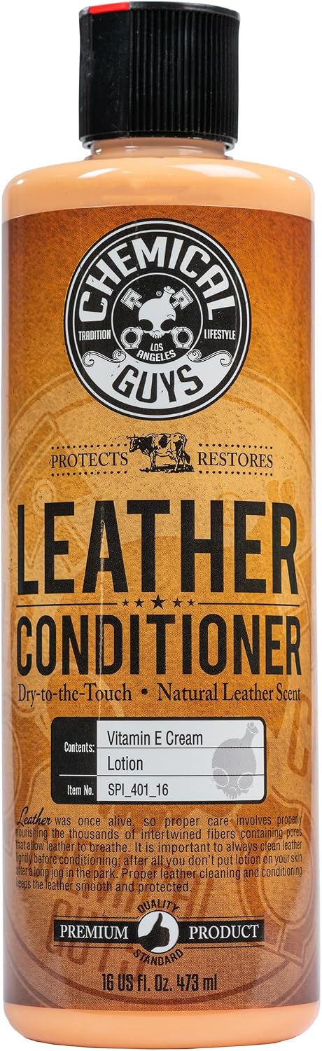 Chemical Guys, Vintage Series Leather Conditioner for Car Interiors, 16 oz | Nourishes and conditions natural, synthetic and faux leather seats, keeping them soft, supple and protected