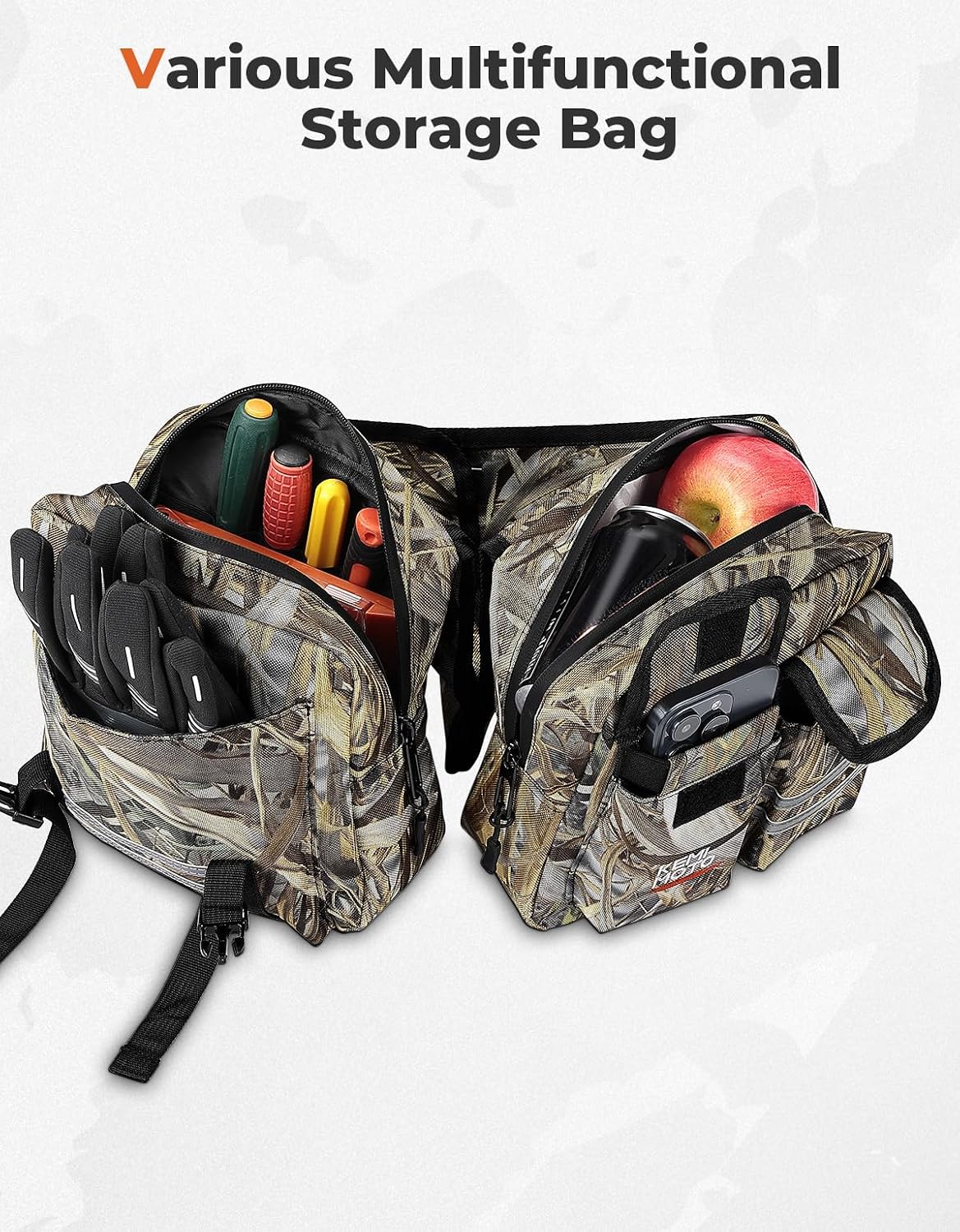 KEMIMOTO ATV Tank Bag, Water-resistant Warm Cooler Motorcycle Saddle Bag
