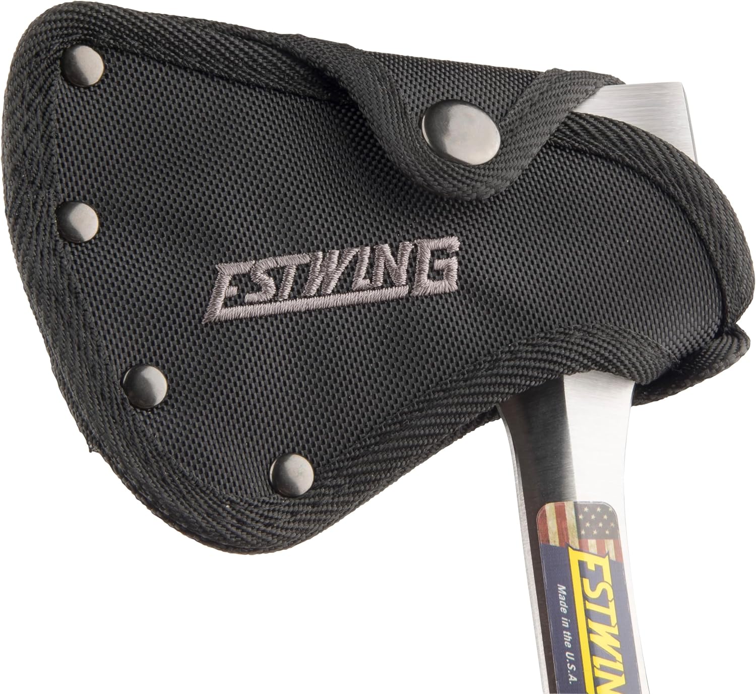 ESTWING Sportsman's Axe - 14" USA Made Special Edition Camping Hatchet with Forged Steel Construction & Genuine Leather Grip - E24ASEA | Made in USA, Outdoor Versatility, Genuine Leather Grip, Forged In One Piece, Heavy Duty Sheath