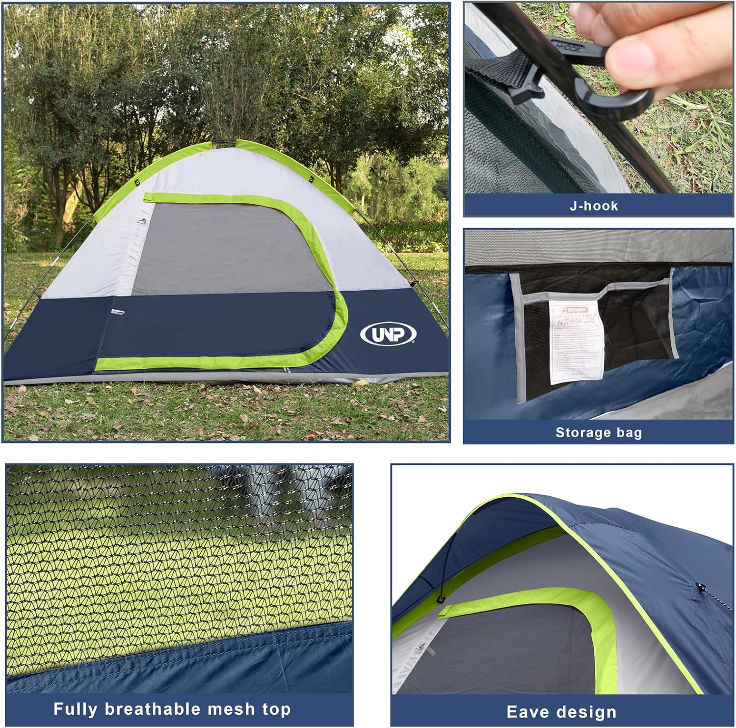 Camping Tent 2-4 Person, Waterproof Windproof Tent with Rainfly Easy Set up-Portable Dome Tents for Camping…