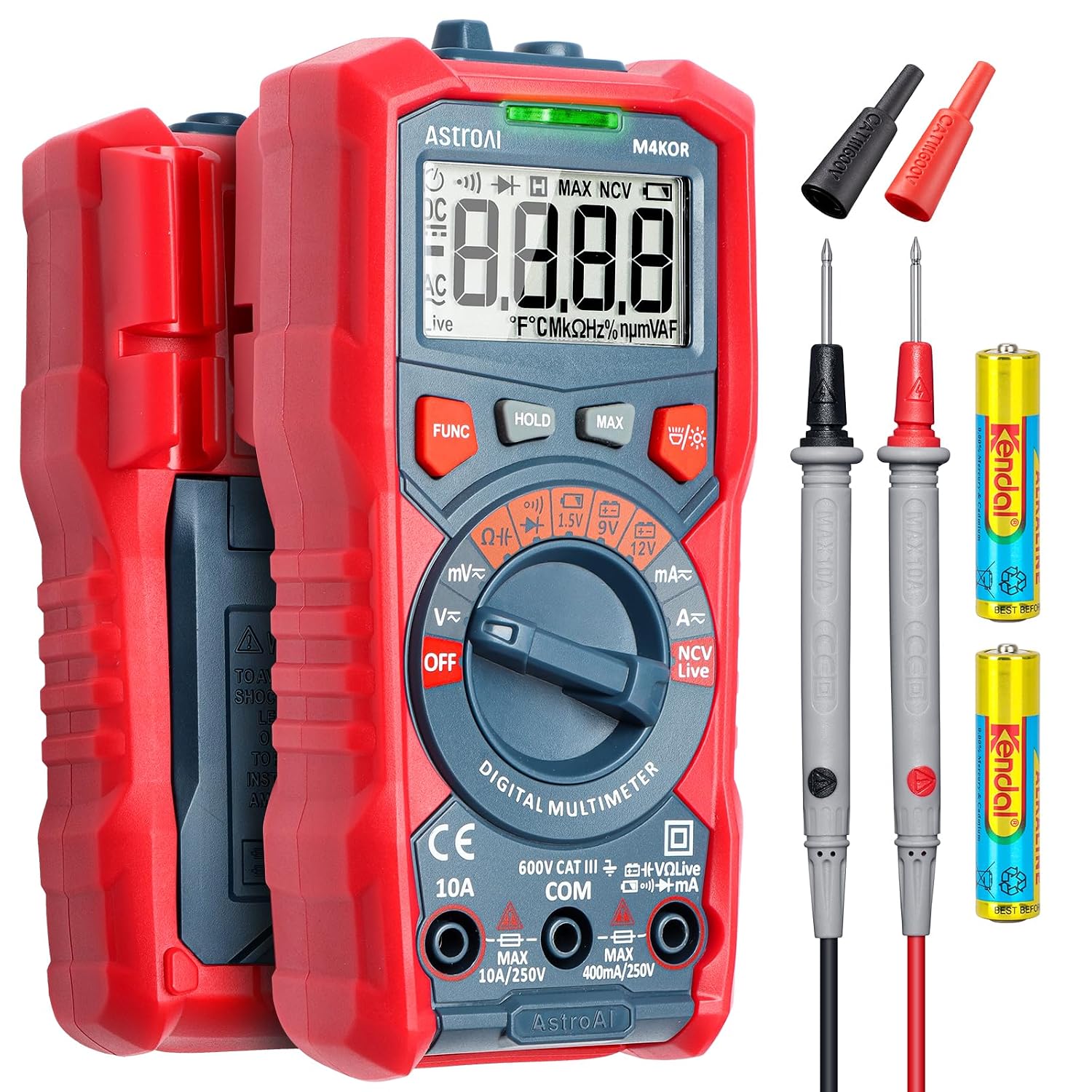 AstroAI Digital Multimeter, TRMS 4000 Counts, Auto-Ranging, Battery Test