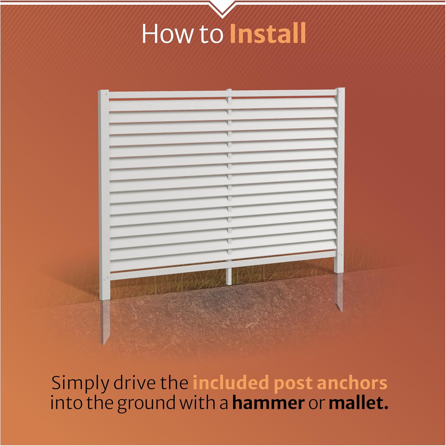 Enclo Wilmington Privacy Screen 2pk, White Vinyl DIY No Dig Kit | 45.5inH x 36.5inW, 2 Panels, ZP19008