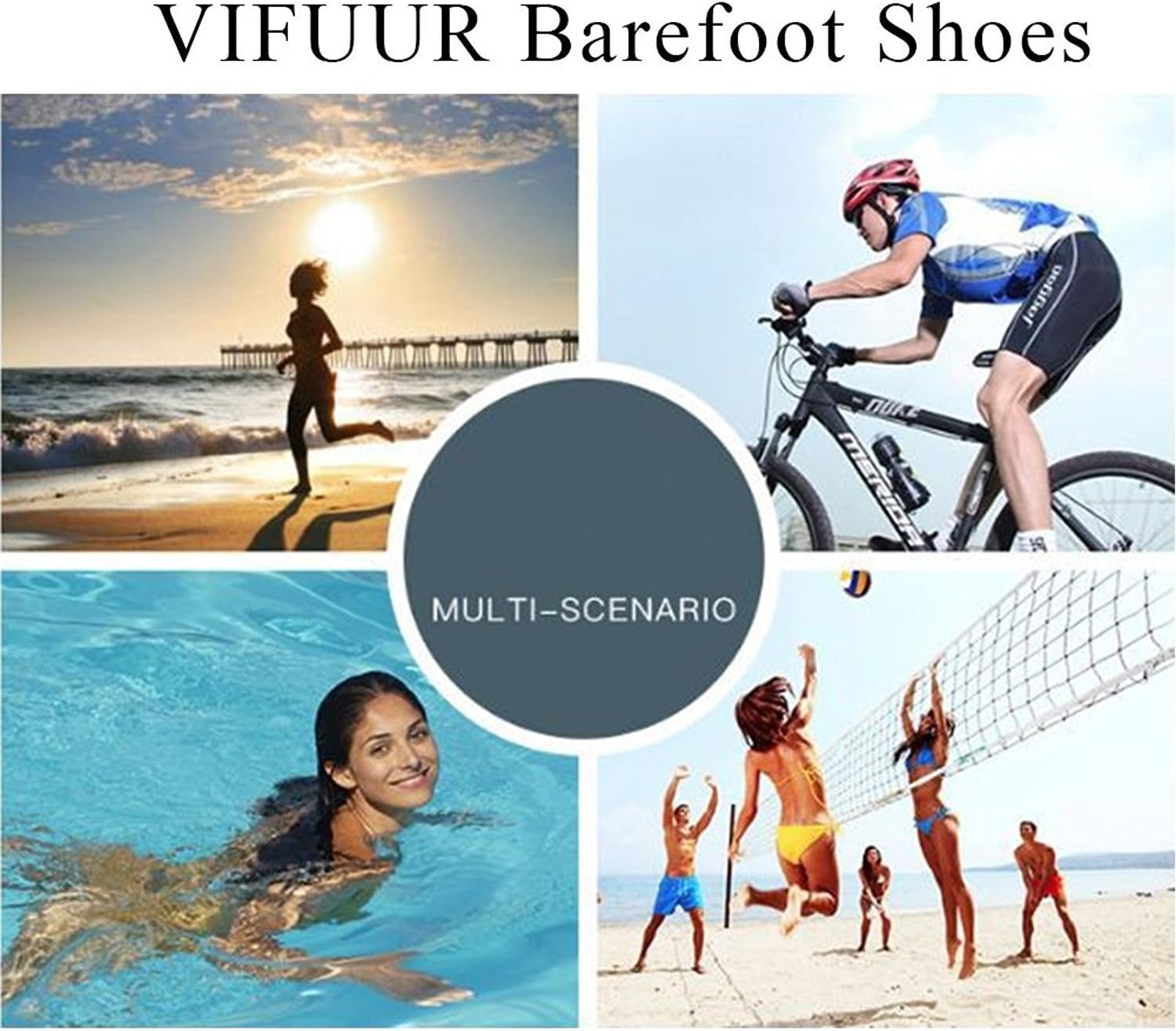 VIFUUR Water Shoes for Men Women Barefoot Quick Dry Aqua Socks Slip On | Lightweight, Breathable Upper, Flexible Sole, Drainage Design, Easy Slip-On Fit for Water Activities