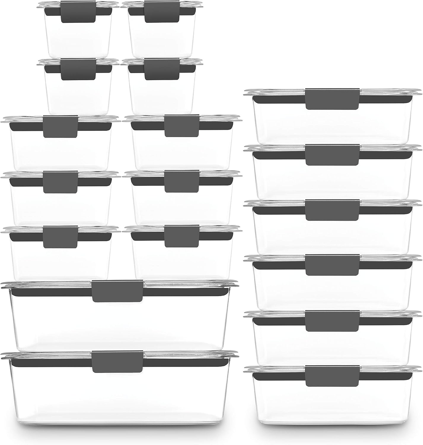 Rubbermaid Brilliance Food Storage Containers with Lids, Set of 22 | Large 9.6 Cup Container