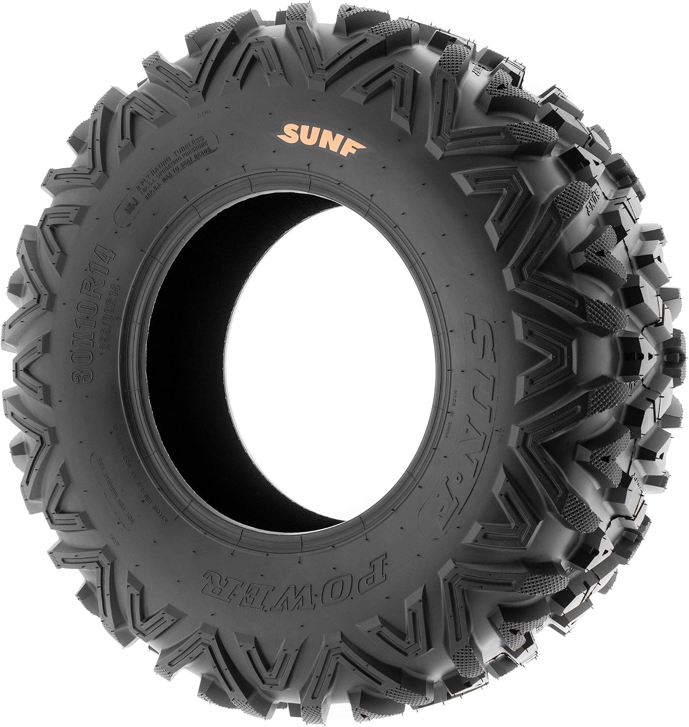 SunF ATV Tires 25x10-12 UTV Tire 25x10x12 All Terrain Off-Road Mud Tires, 6 Ply Tubeless