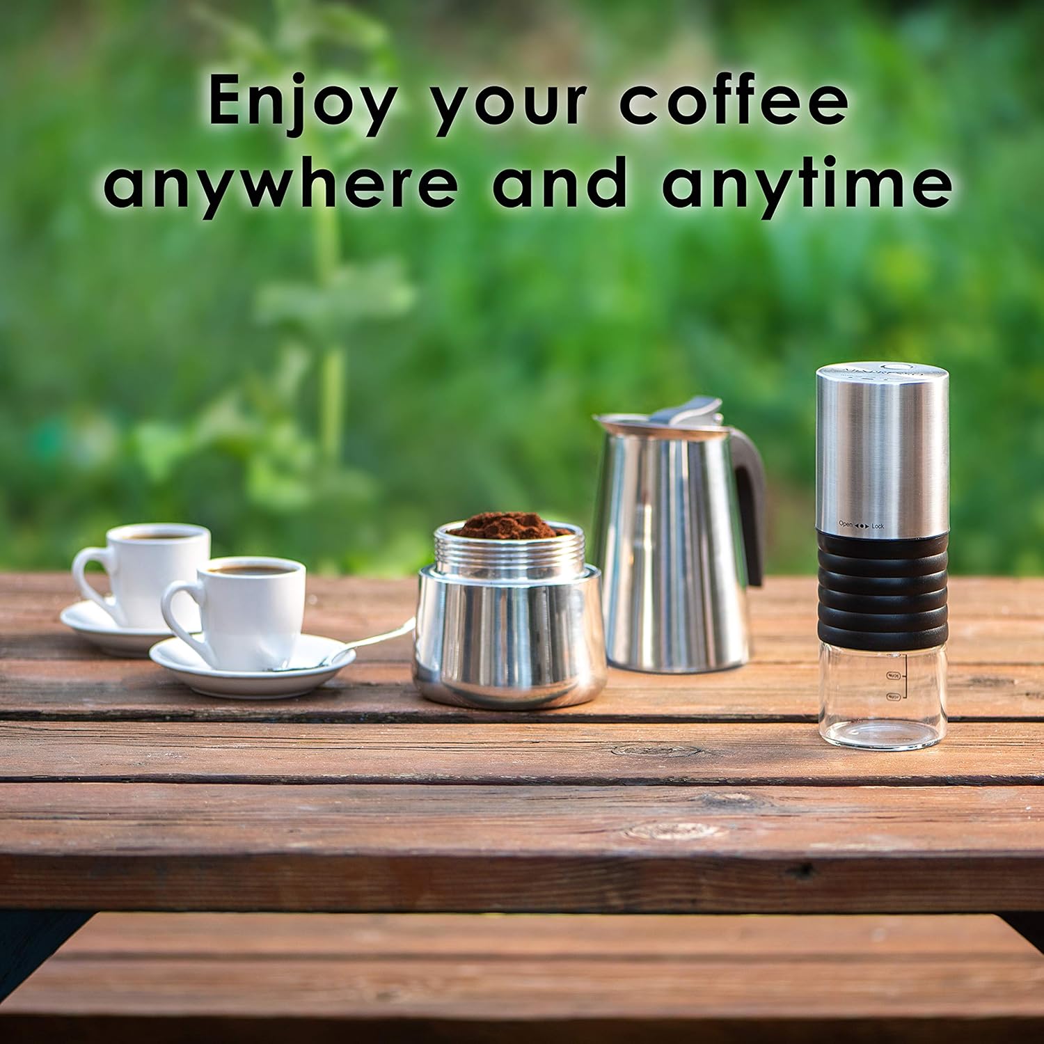 Mixpresso Electric Coffee Grinder With Usb And With Easy On/Off Button, Coffee Bean Grinder & Spice Grinder For Herbs, Nuts & Grains, Spice Mill.