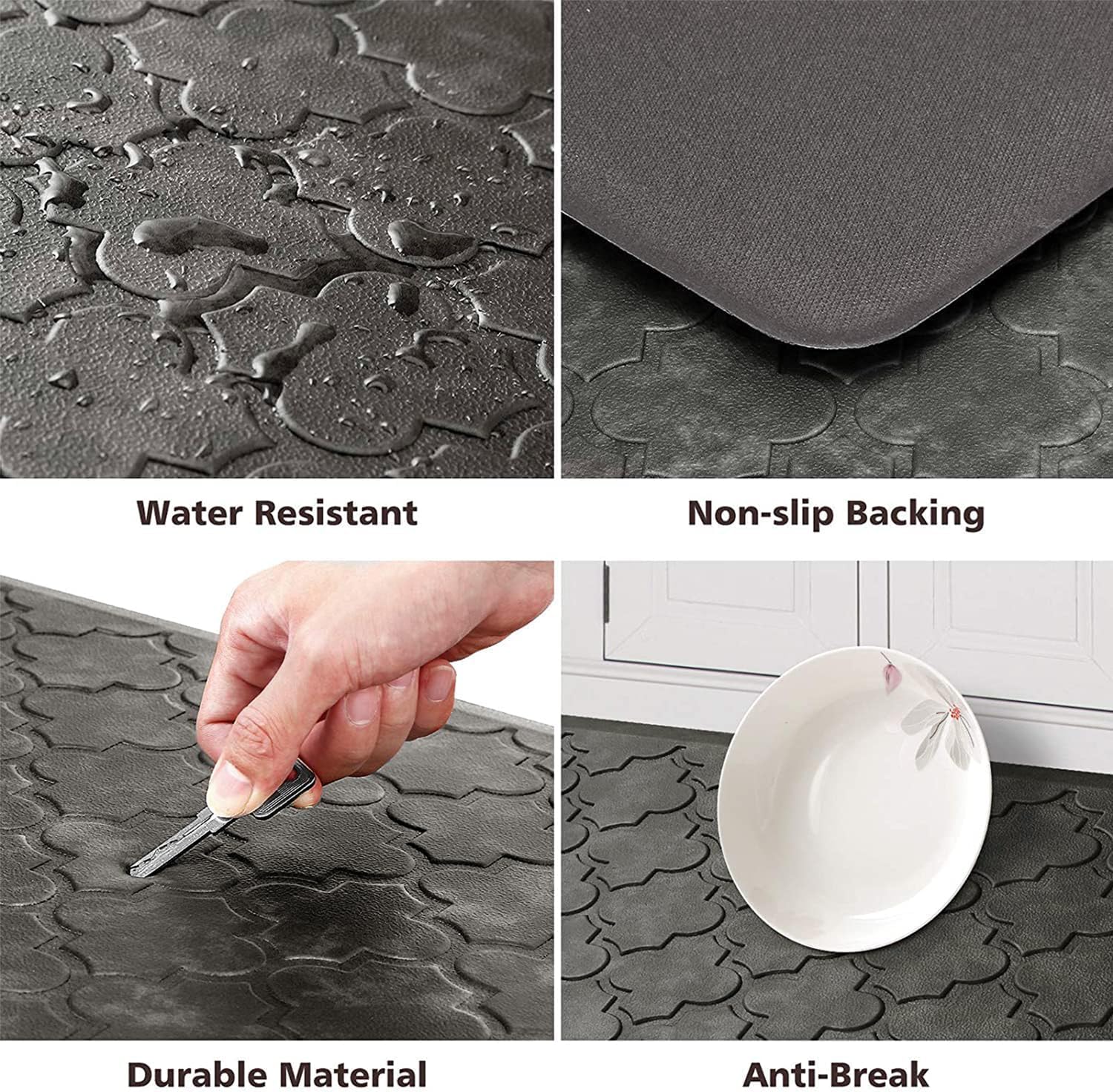 WISELIFE Kitchen Mat Cushioned Anti Fatigue Floor Mat, 17.3"x60", Thick Non Slip Waterproof Kitchen Rugs and Mats, Standing Mat for Floor, Home