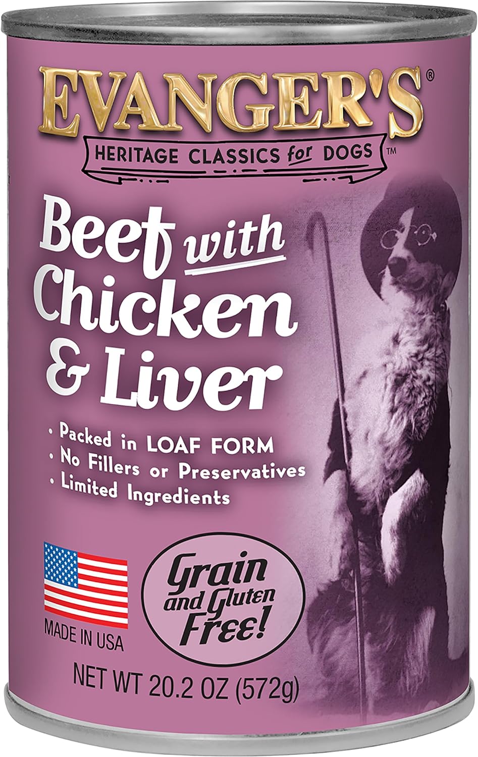 Evanger's Heritage Classic Puppy Food – 12 Count, 12.5 oz Each – Tasty Meat-Based Formula for Puppies & Underweight Dogs – Added Vitamins & Chelated Trace Minerals – Grain & Gluten Free