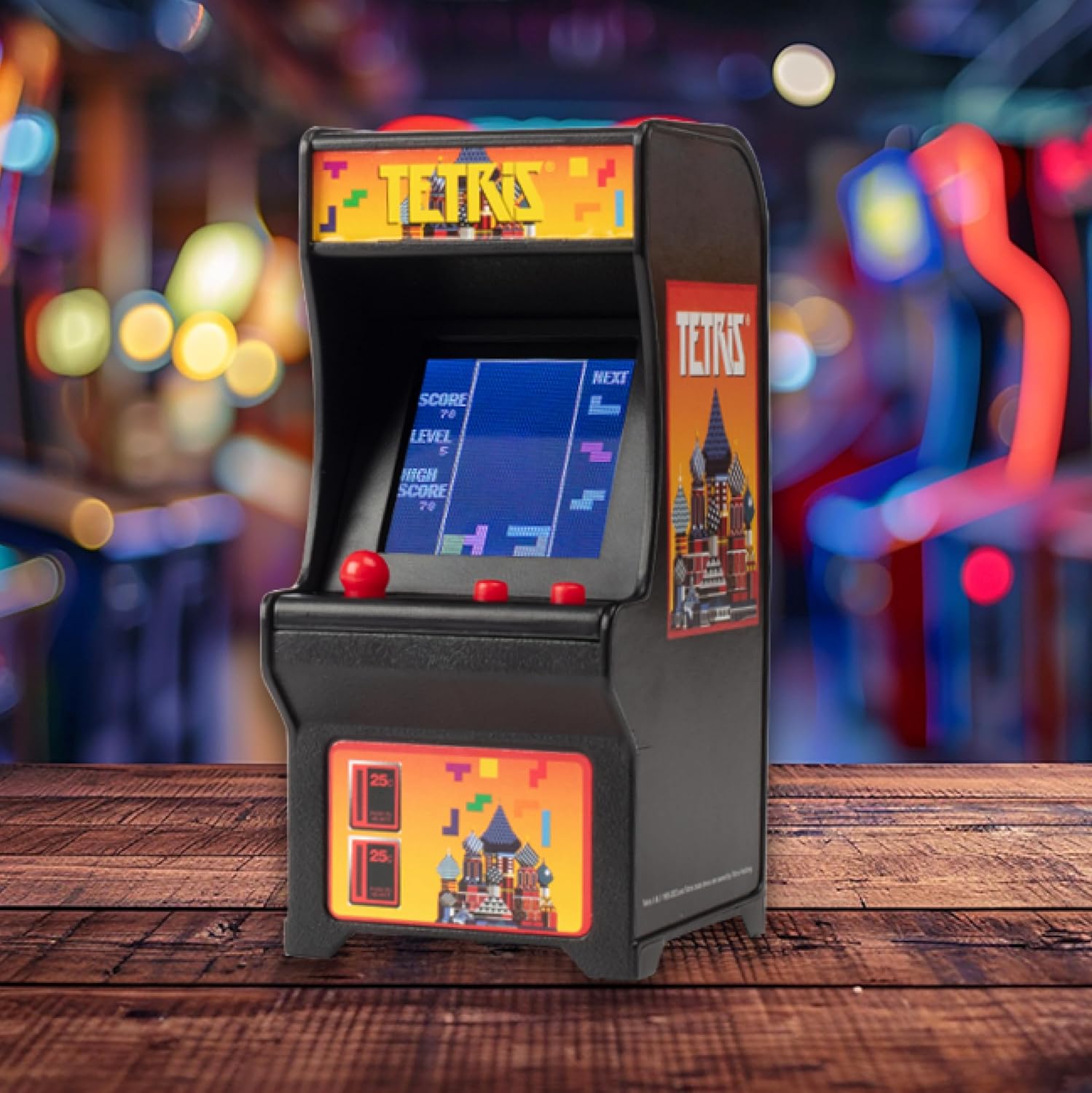 Tiny Arcade Tetris Mini Retro Game (3.5"): Playable Handheld Arcade Machine w/ Real Gameplay & Sound - Classic 1980's Video Game (Ages 8+)