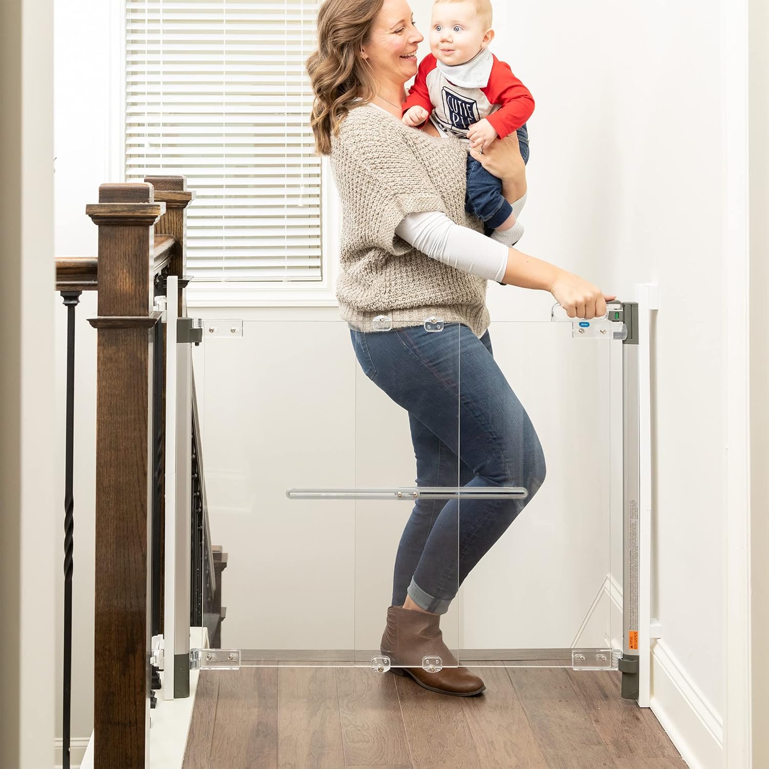 Qdos Safety Crystal Designer Baby Safety Gate - Meets Tougher European Standards - Modern Design and Unparalleled Safety - Beauty & Safety Together