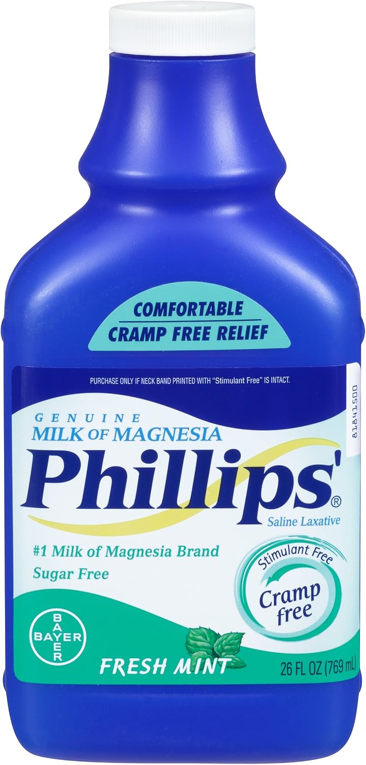 Phillips' Milk of Magnesia, Laxative, Original, 4 Ounce (Pack of 6) - Packaging May Vary