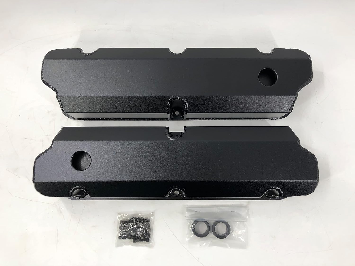 Fabricated Aluminum Tall Valve Cover for Ford Small Block SBF 289 302 351w/Holes Black
