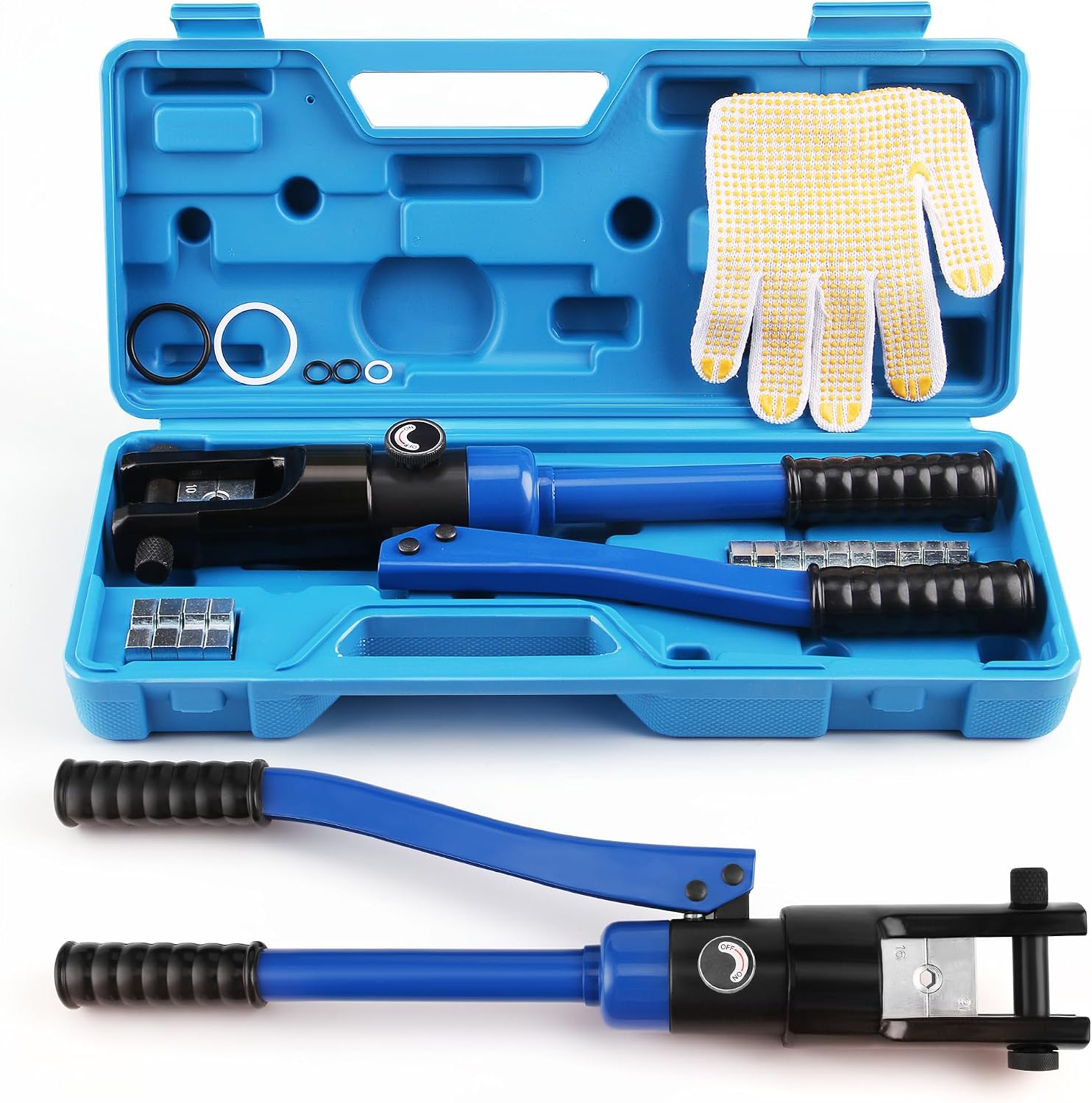 Lichamp Hydraulic Cable Crimping Tool Set 6 AWG to 4/0 AWG Terminal Crimper