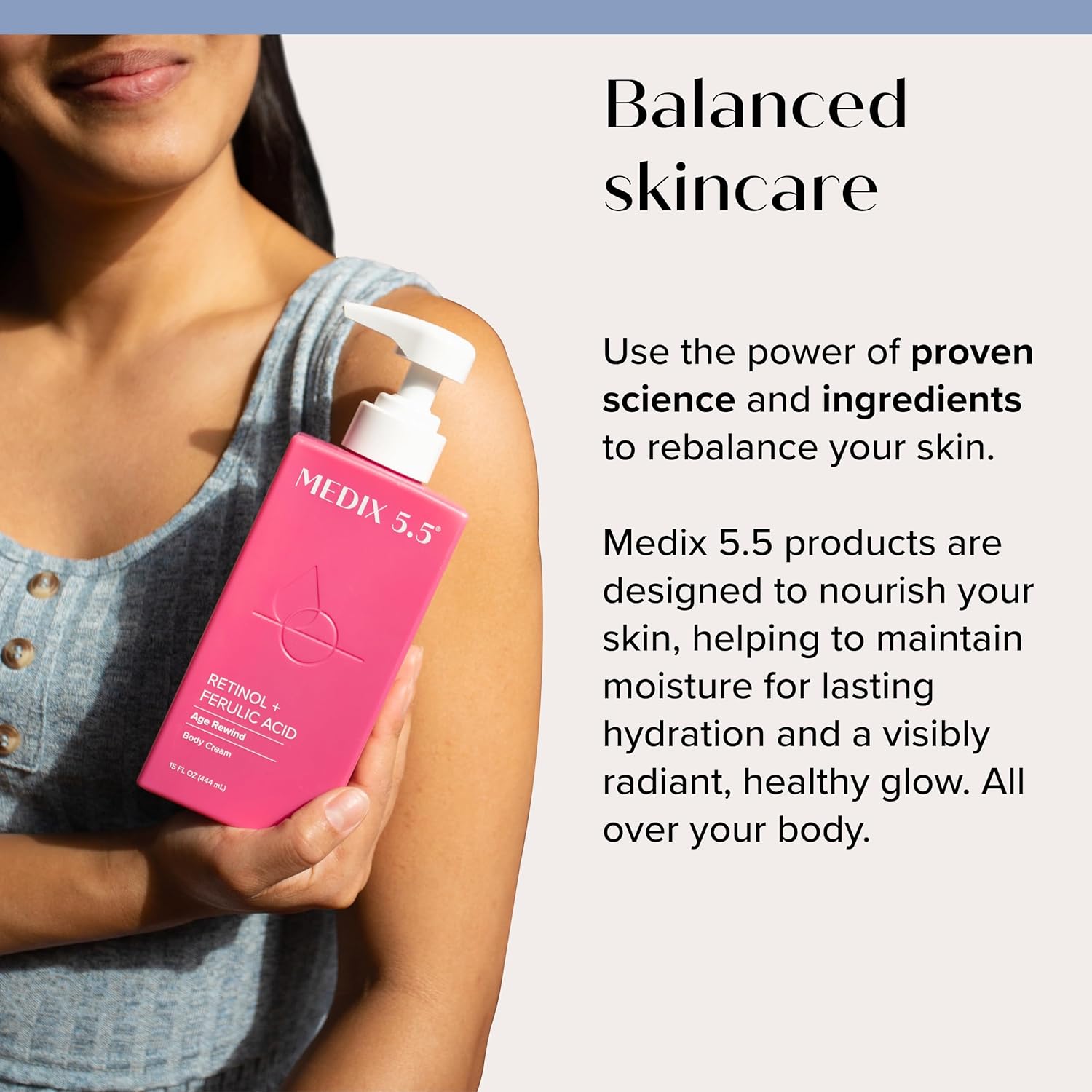 MEDIX 5.5 Collagen Cream Skin Care Face Lotion & Body Lotion For Dry Skin | Anti Aging Collagen Peptides Firming Cream Body Moisturizers Lifts, Firms, & Tightens For Younger Looking Skin, 15 Fl Oz