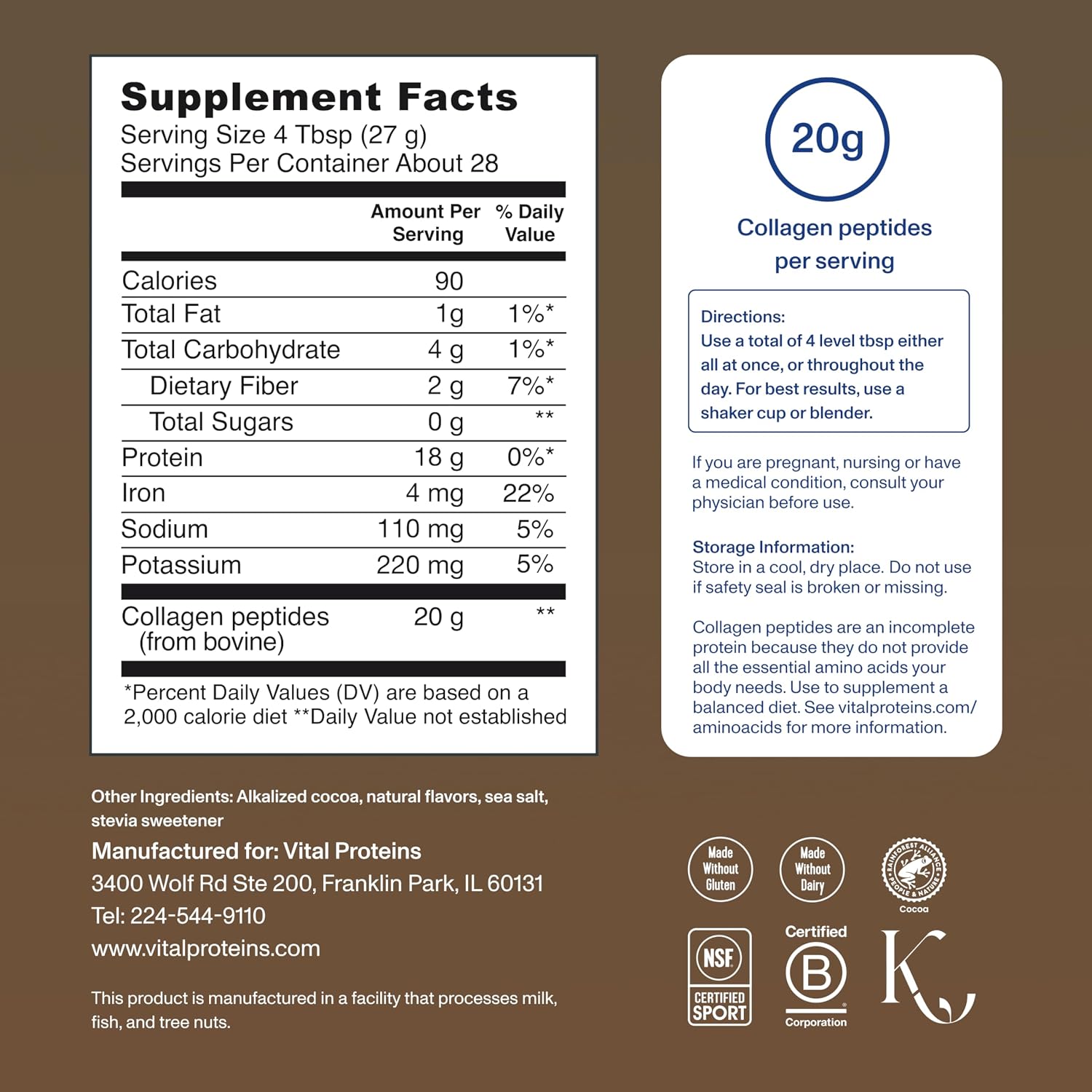 Vital Proteins Collagen Peptides Powder, Unflavored Stick Packs, 20 Count | 10g Hydrolyzed Collagen Peptide Per Packet, Supports Hair Skin & Nails, Travel-Friendly Stick Packs, 20 Servings